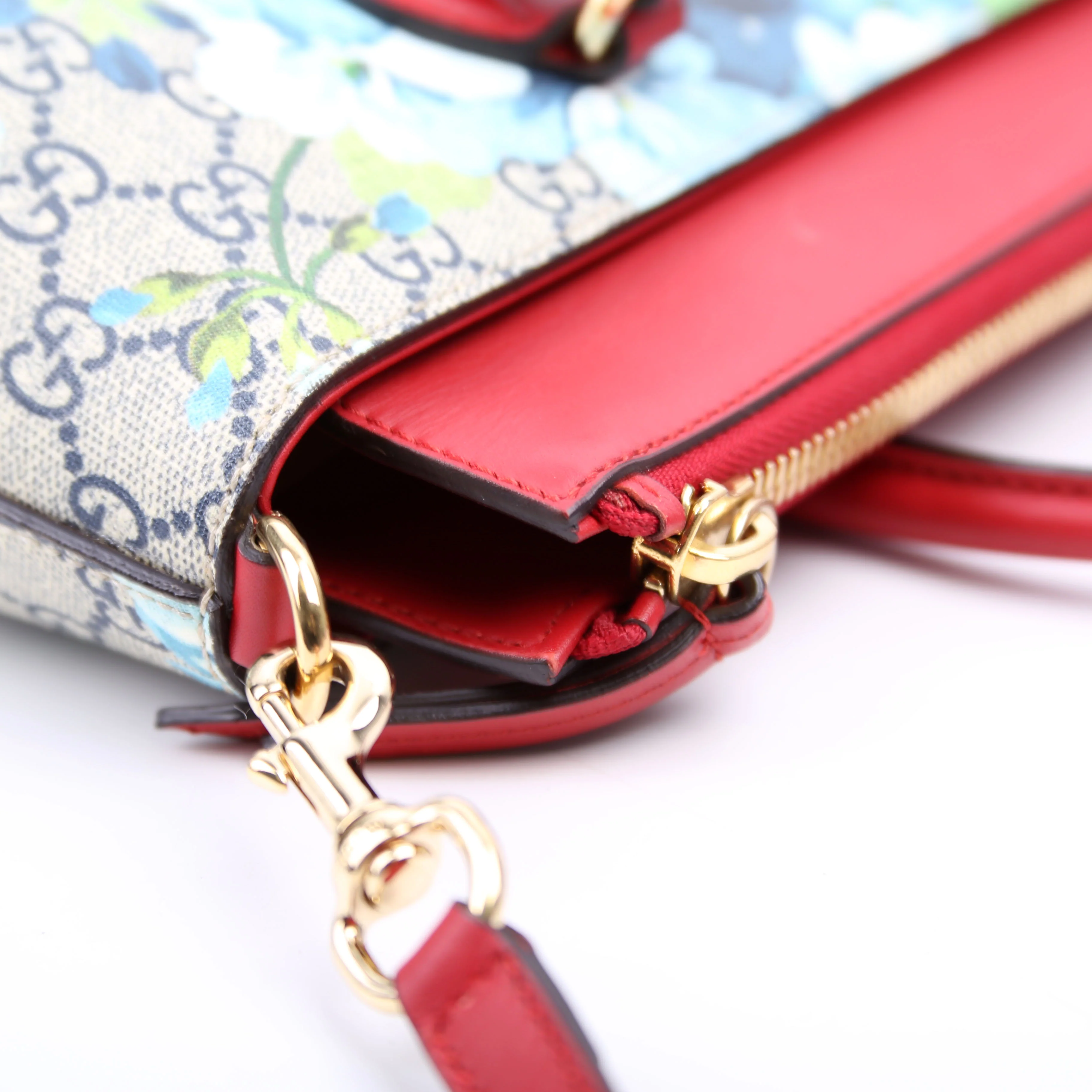409534 GG Blooms Small Zip Tote Red - Image 10
