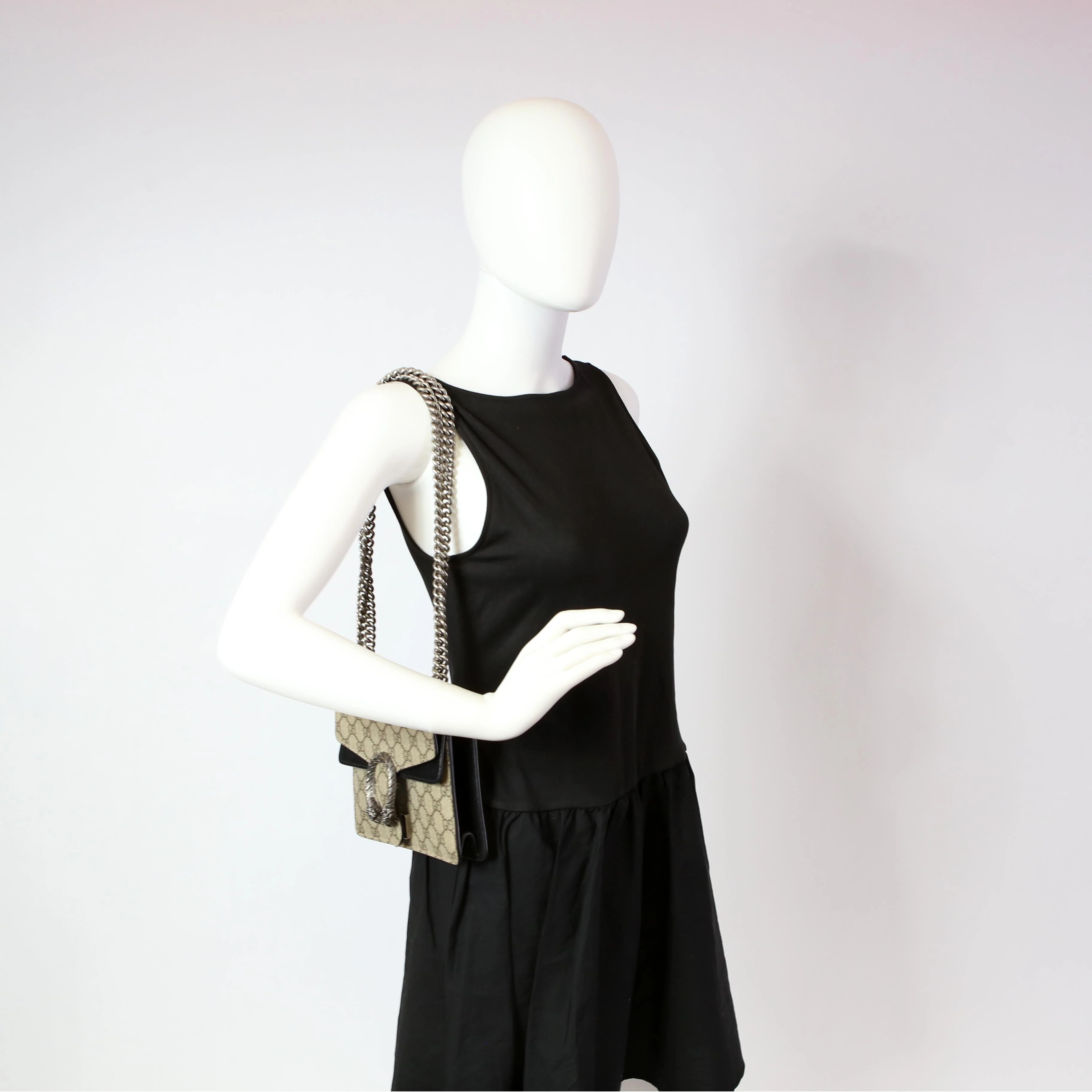 421970 Dionysus GG Shoulder Mini Tan/Black - Image 10
