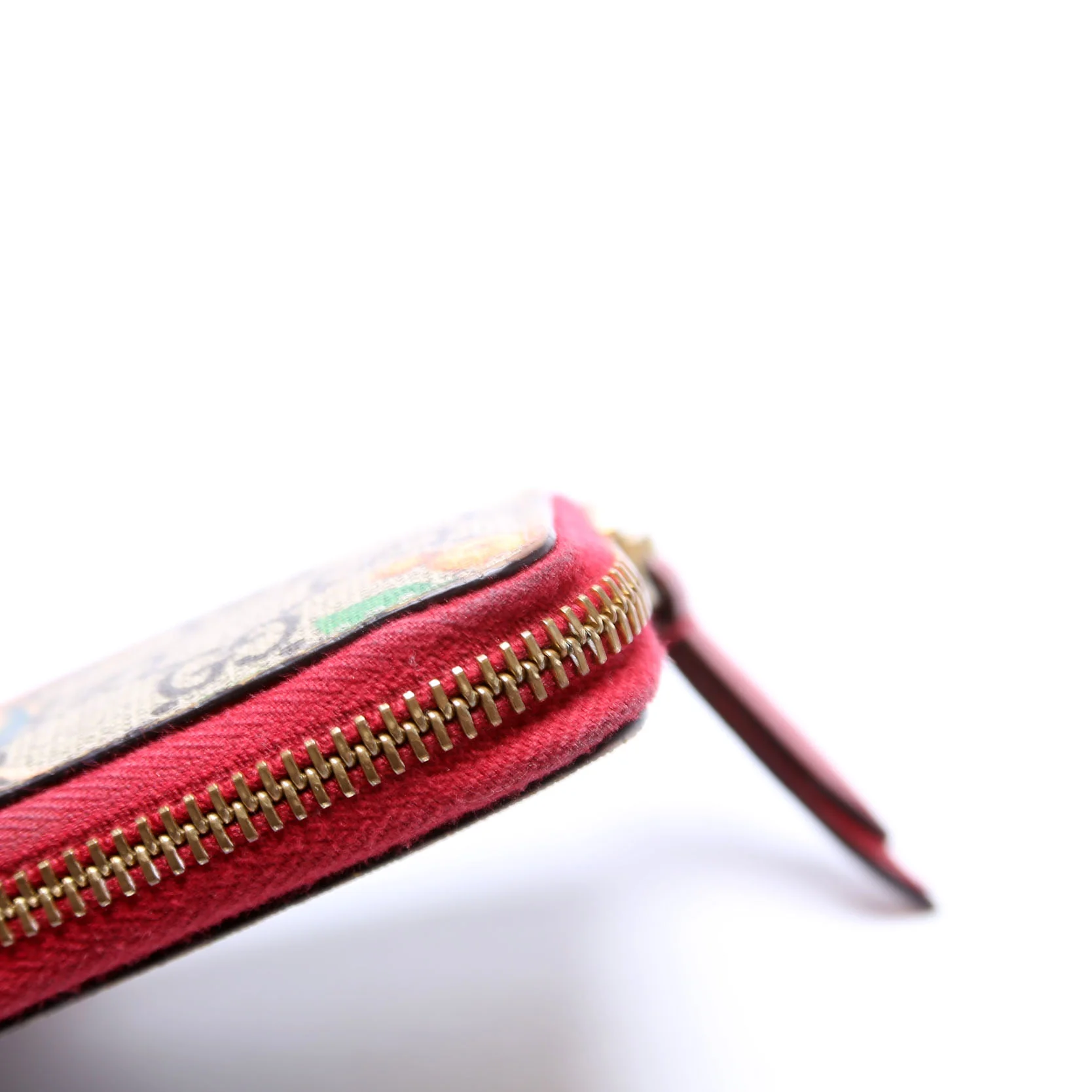 424897 GG Supreme Tian Zip Around Card Case Beige/Red - Image 7