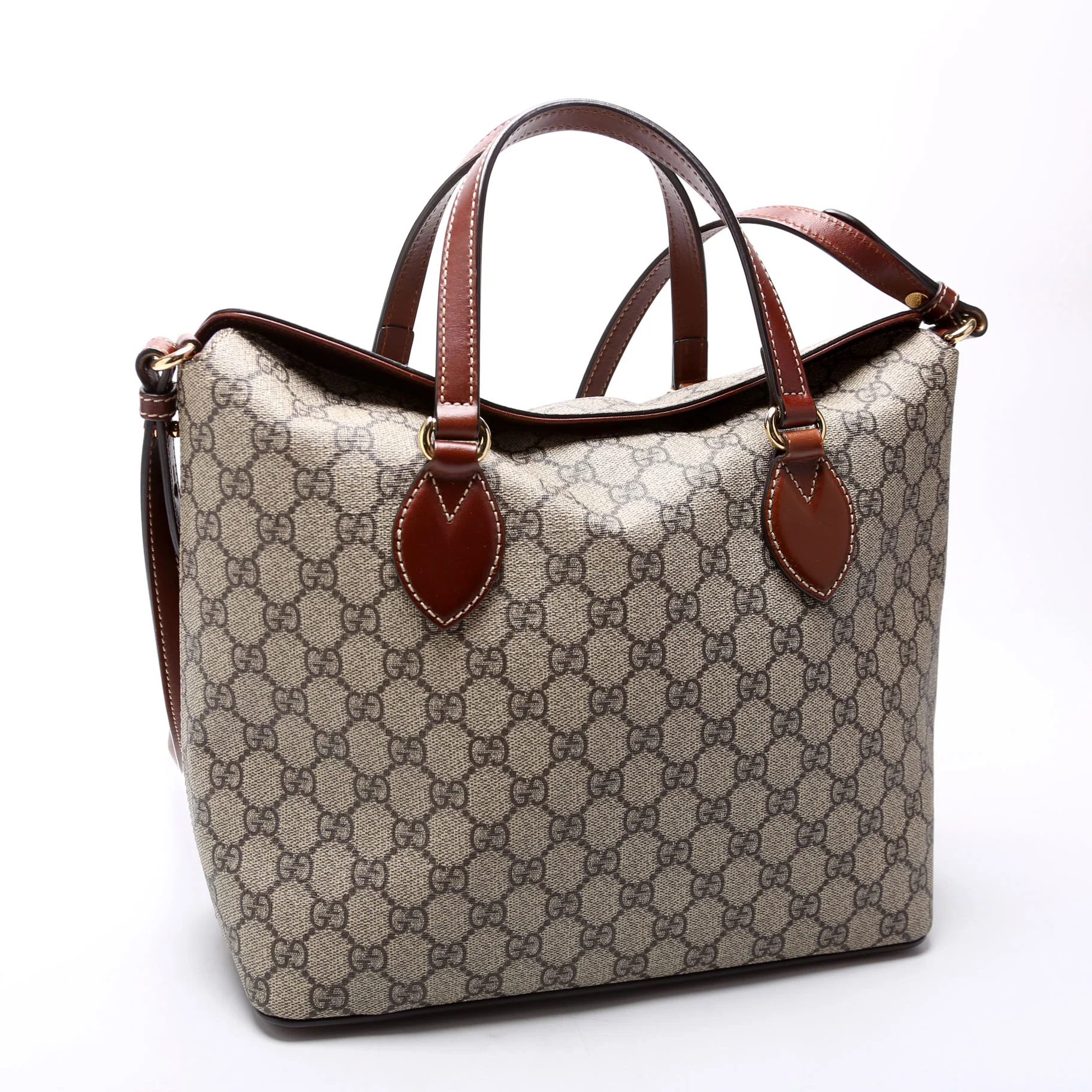 429147 GG Supreme Fold Over Tote Brown - Image 2
