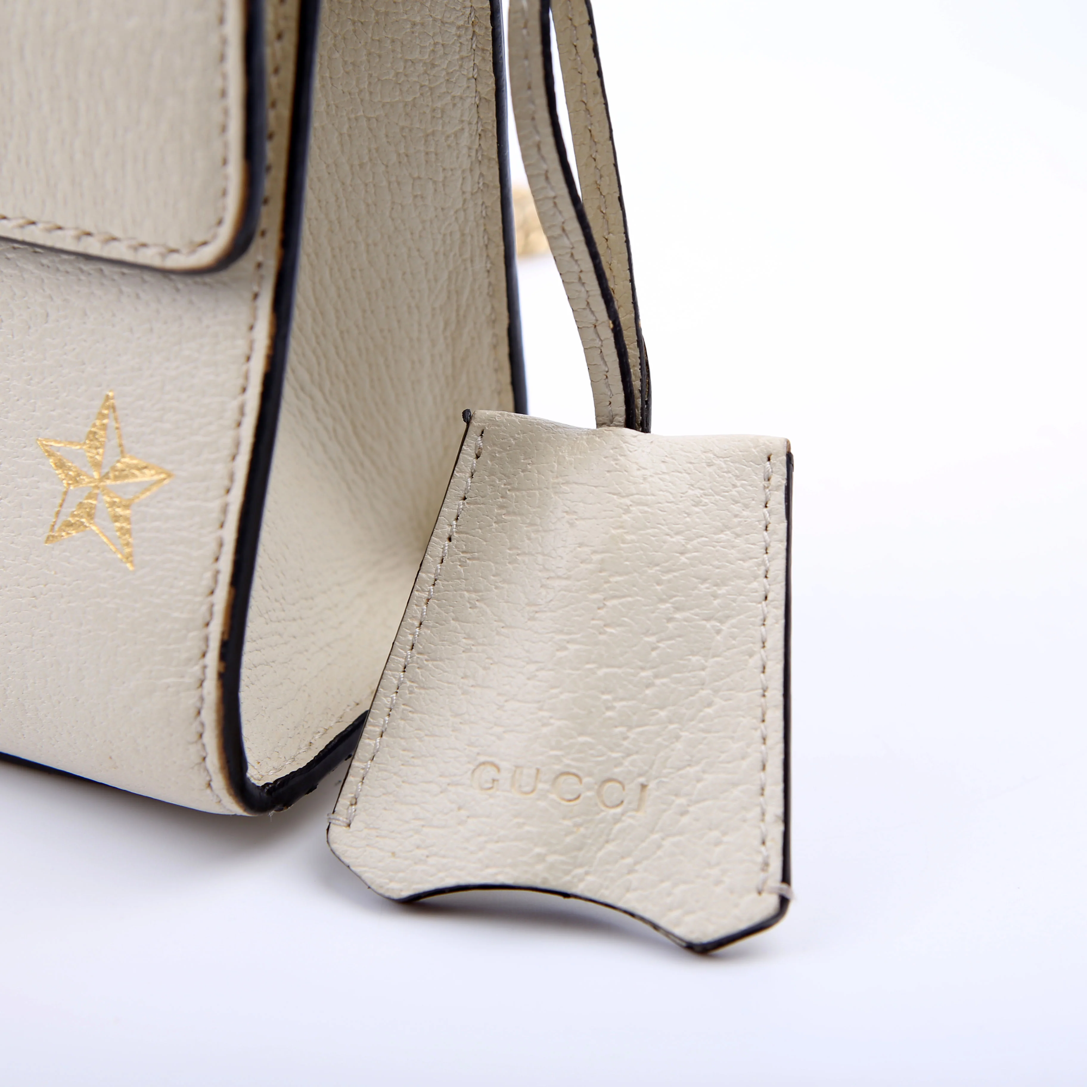 432182 Padlock Bee Star Leather Small Cream - Image 13