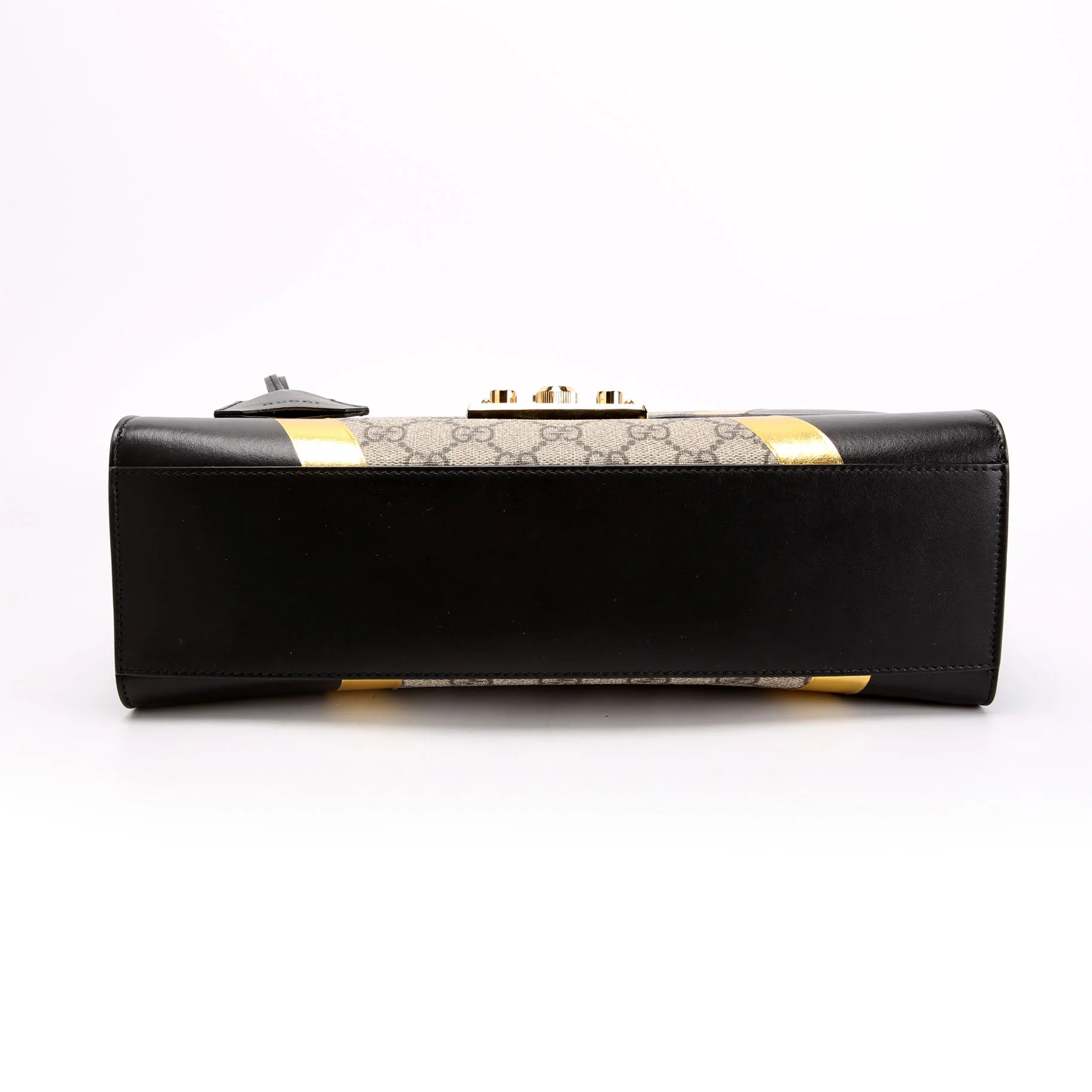 432679 GG Supreme Calfskin Padlock Medium Shoulder Bag Black/Gold - Image 4