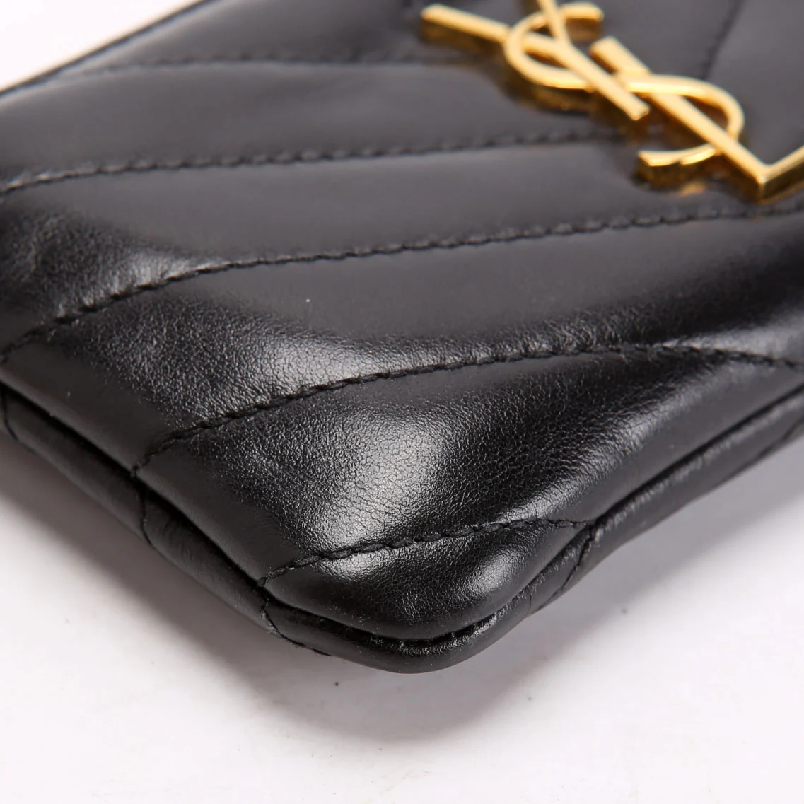 438386 Calfskin Matelasse Key Pouch Black - Image 5