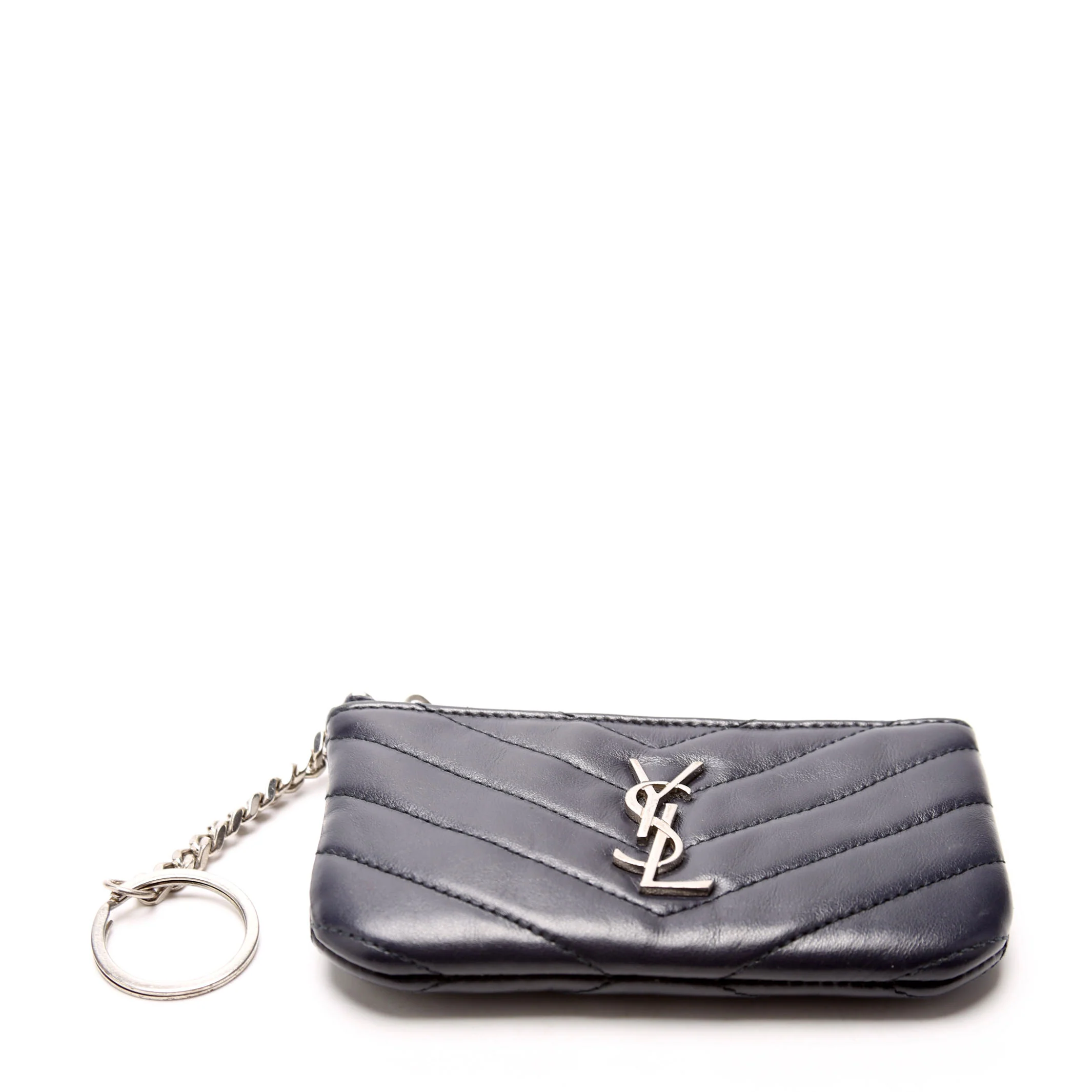 438386 Calfskin Matelasse Key Pouch Black - Image 4