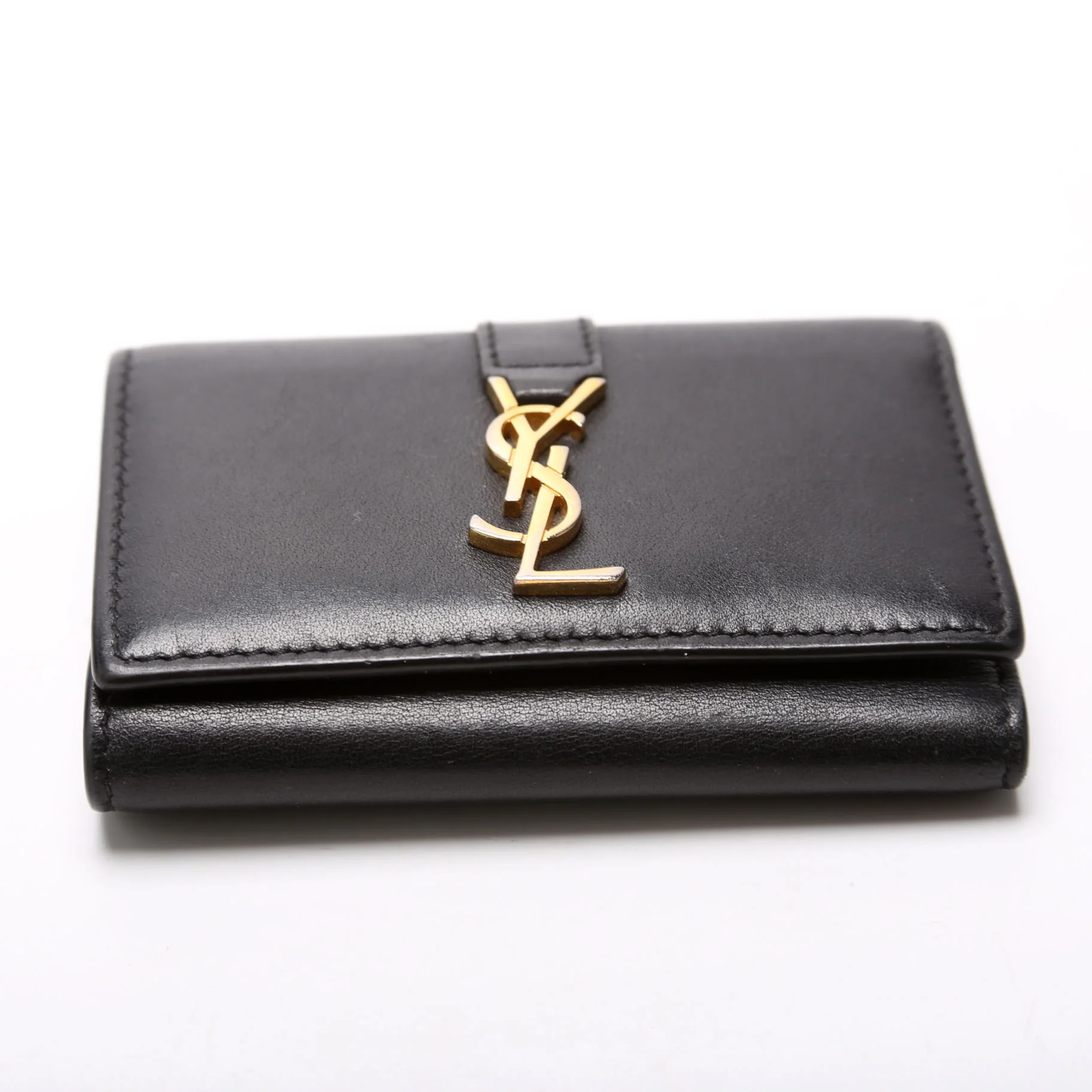 438963 Smooth Leather Monogram Key Case Black - Image 4