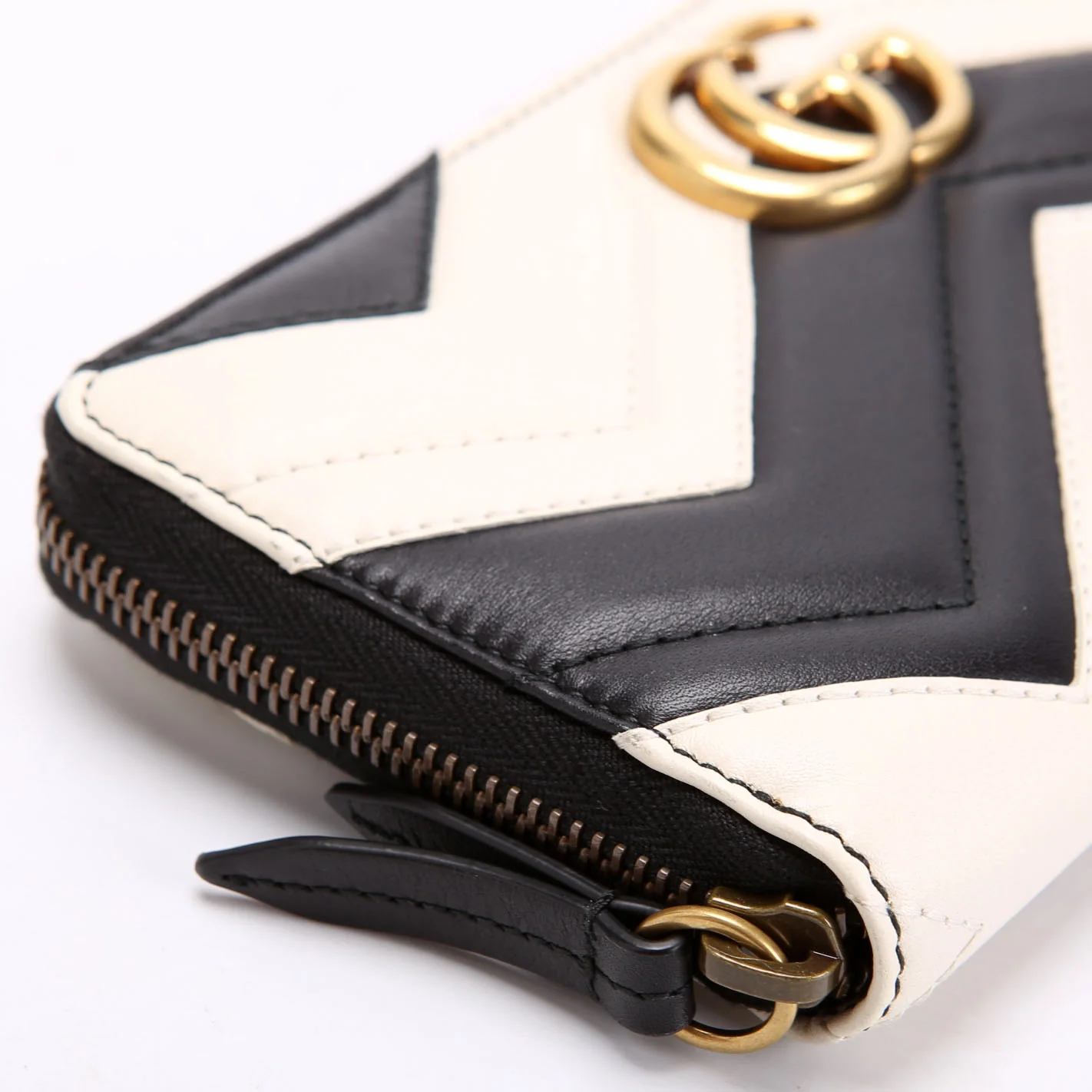 443123 GG Marmont Zip Around Wallet Black/Ivory - Image 5