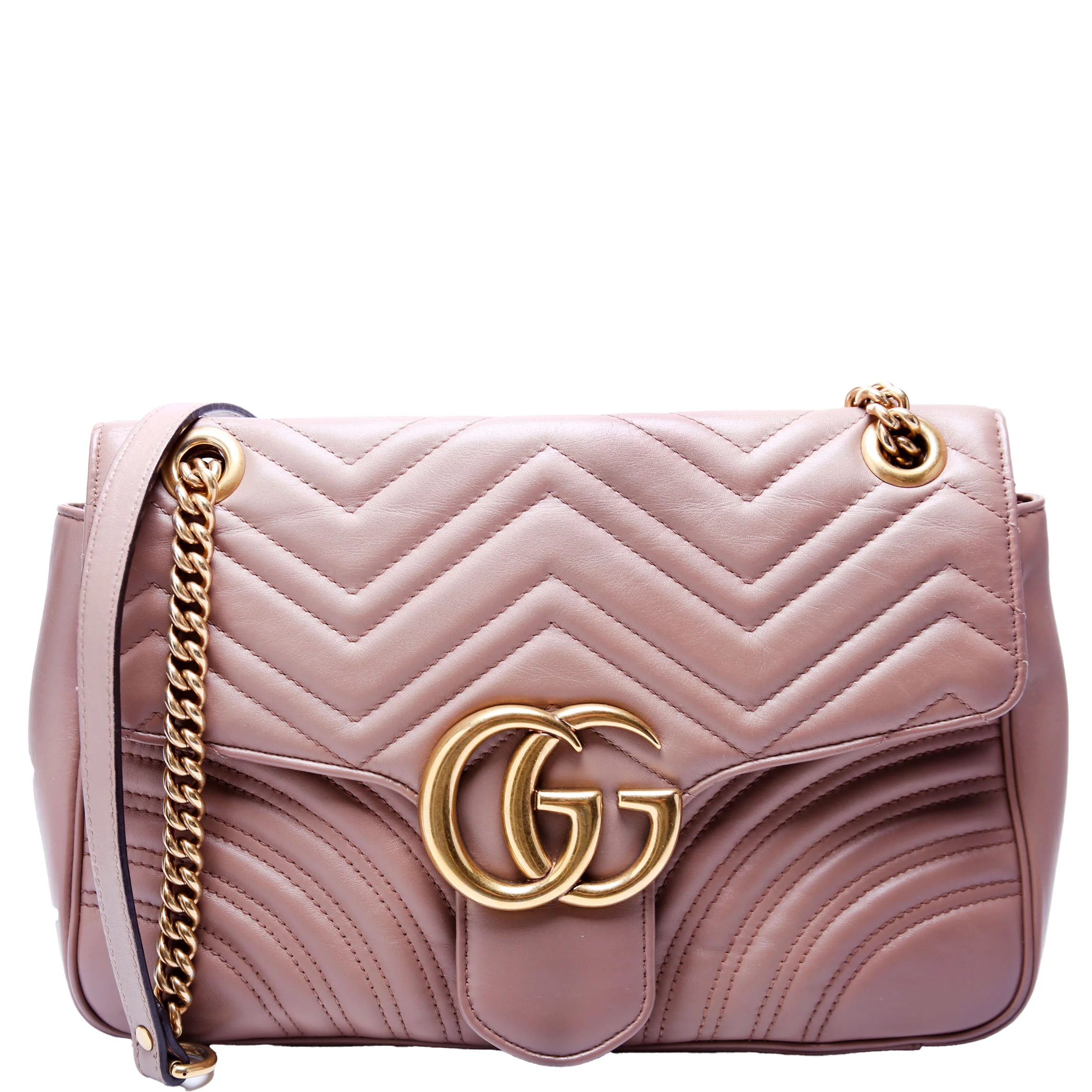 443496 Marmont Leather Shoulder Medium