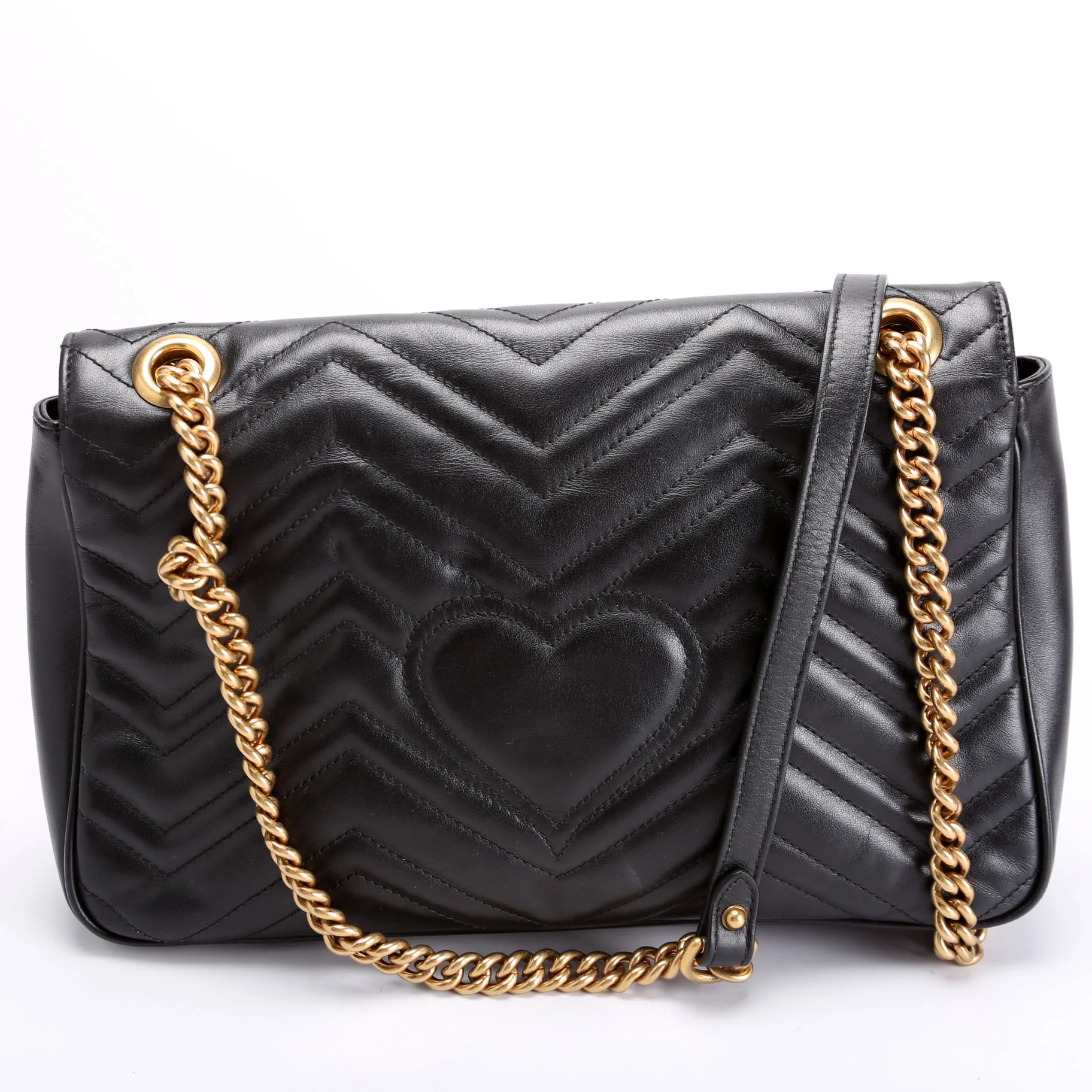 443496 Marmont Leather Shoulder Medium Black - Image 3