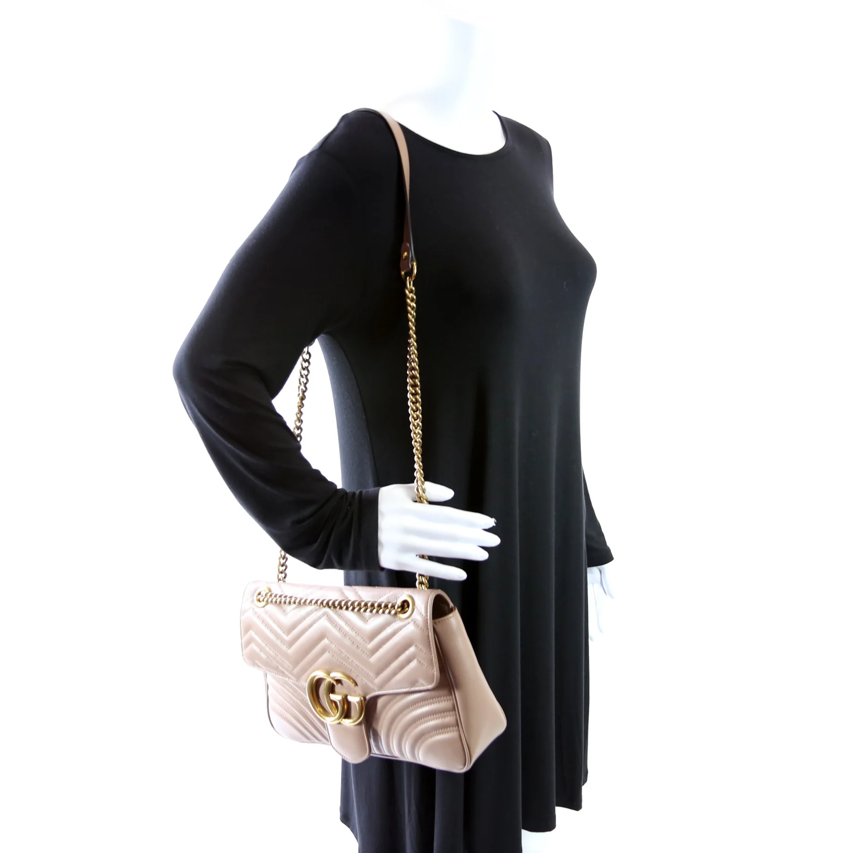 443496 Marmont Leather Shoulder Medium Mauve - Image 13