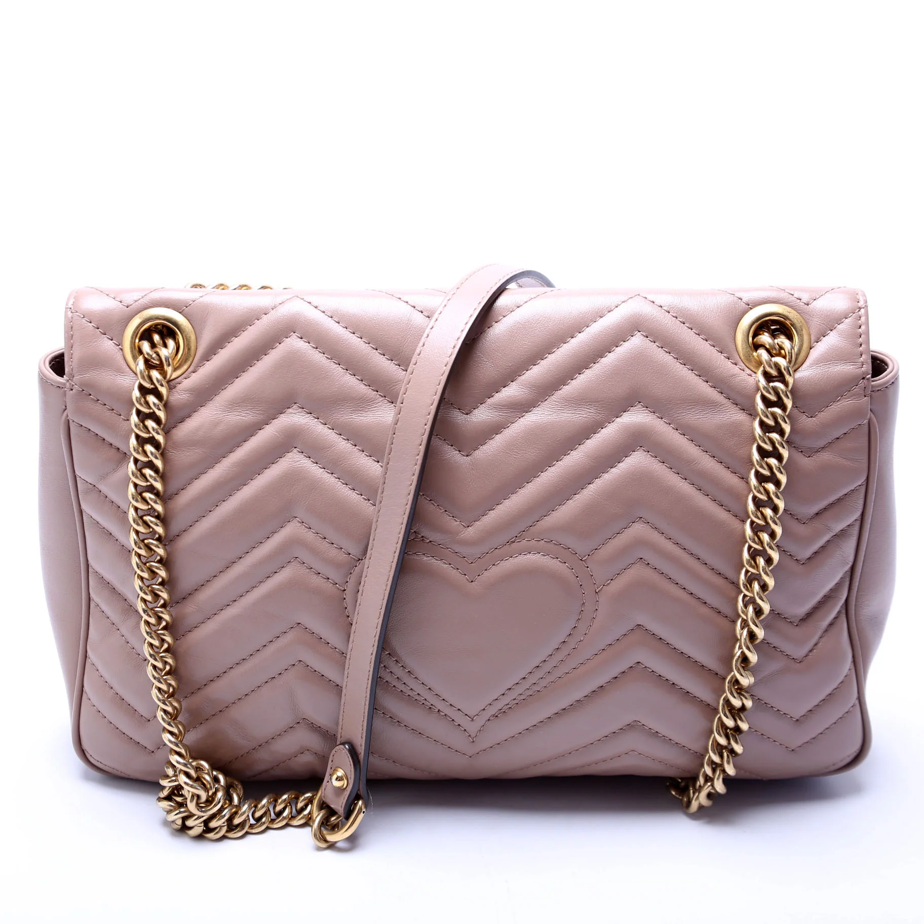443496 Marmont Leather Shoulder Medium Nude - Image 3