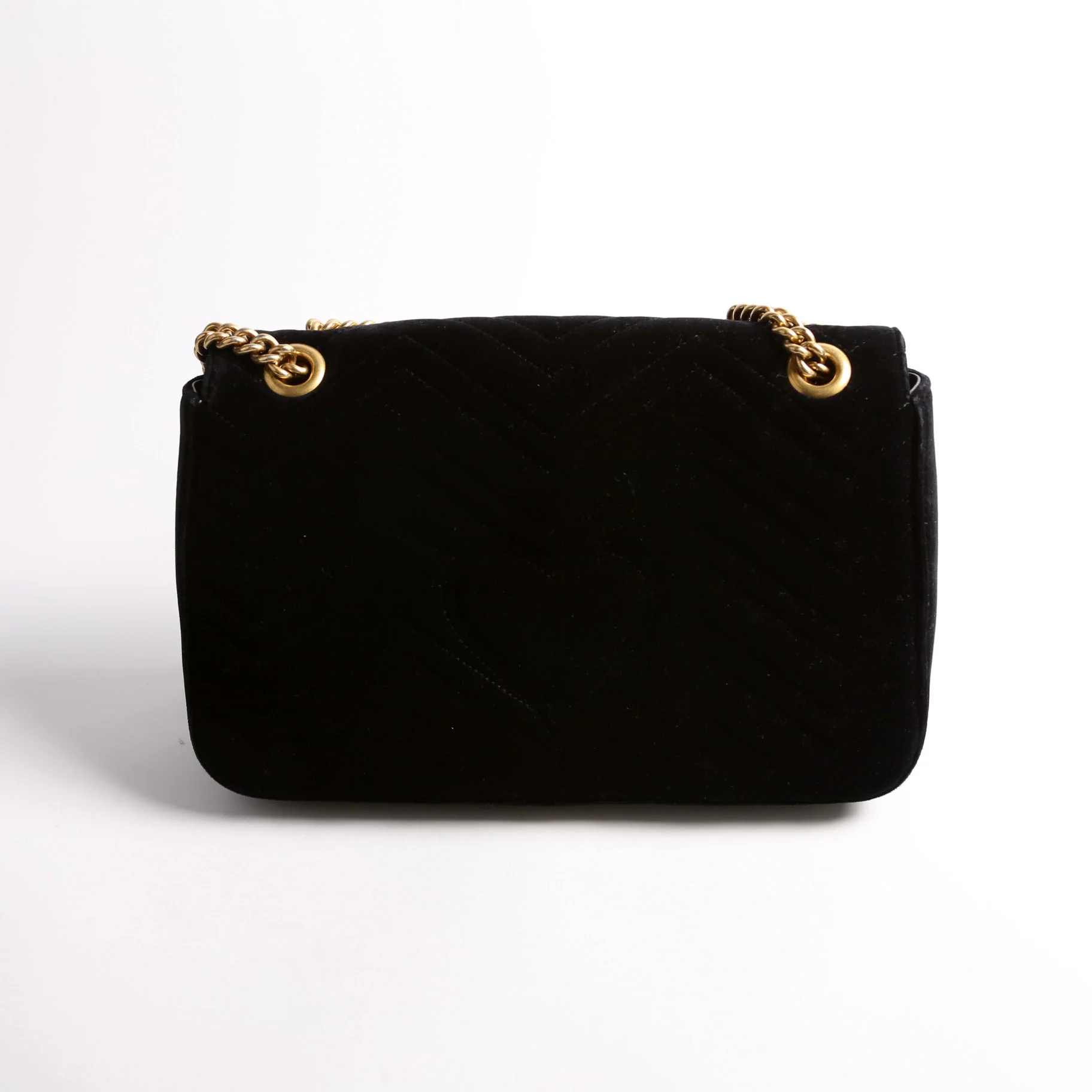 443496 Marmont Velvet Shoulder Medium Black - Image 2