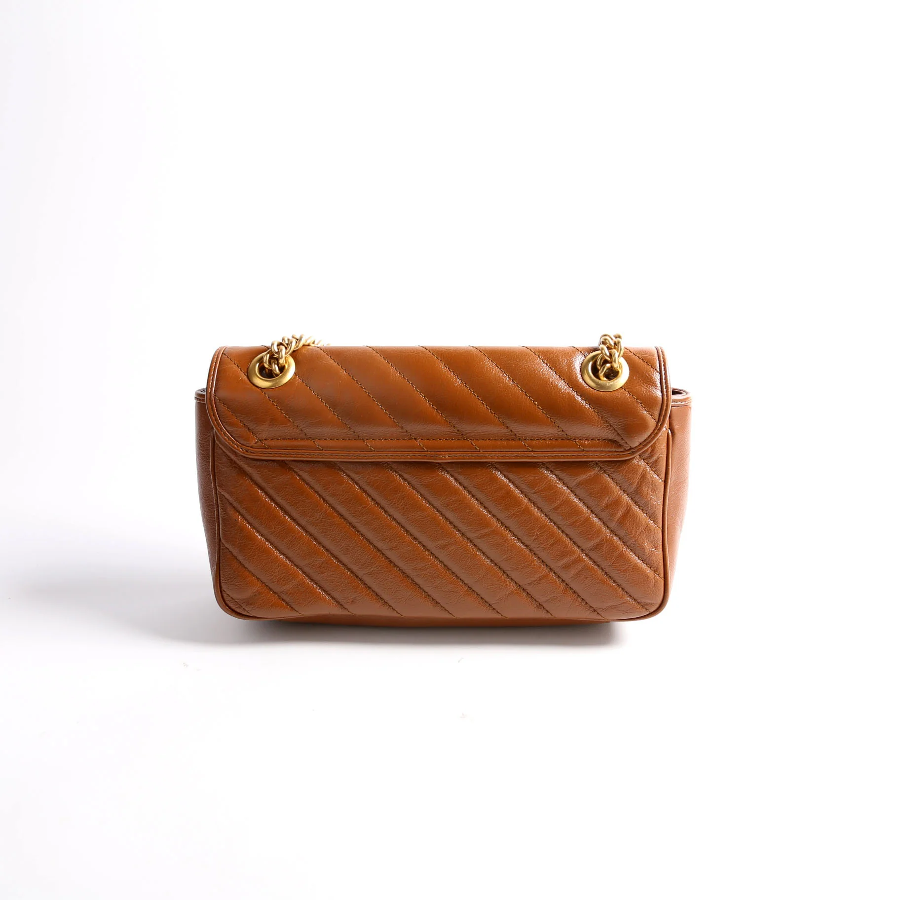443497 Marmont Diagonal Leather Shoulder Small Flap Brown - Image 2