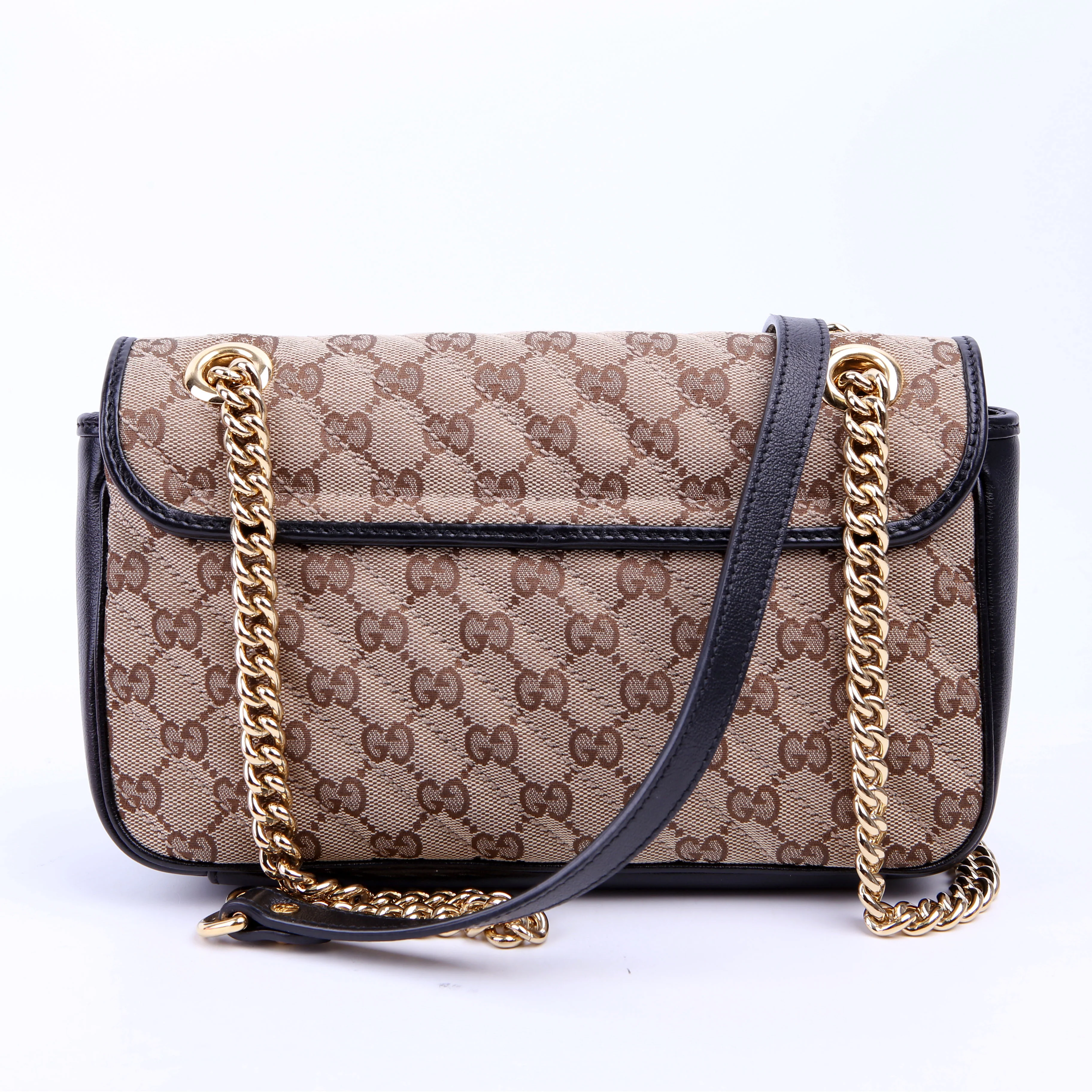 443497 Marmont GG Canvas Shoulder Small Flap Black - Image 3
