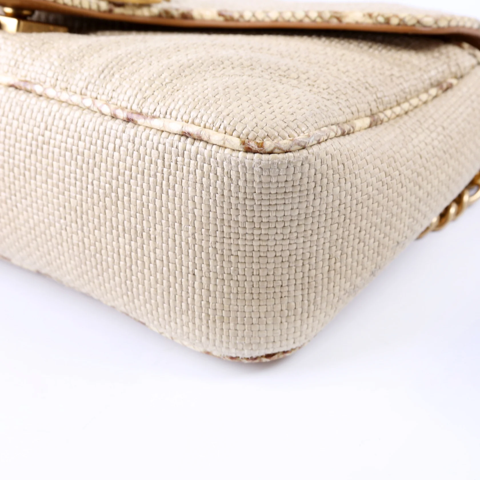 443497 Marmont GG Raffia Snakeskin Shoulder Small Flap - Image 7