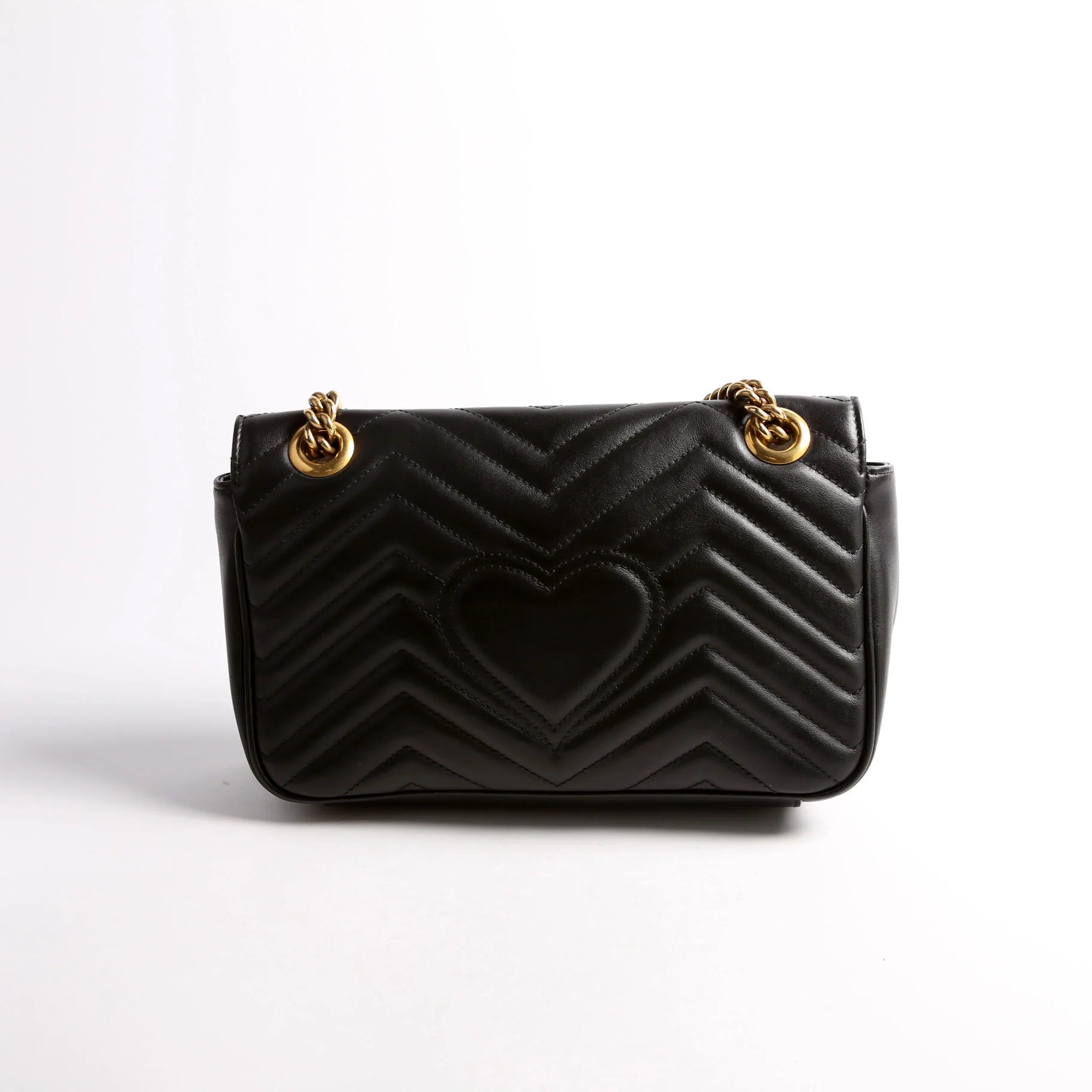 443497 Marmont Leather Shoulder Small Flap Black - Image 2