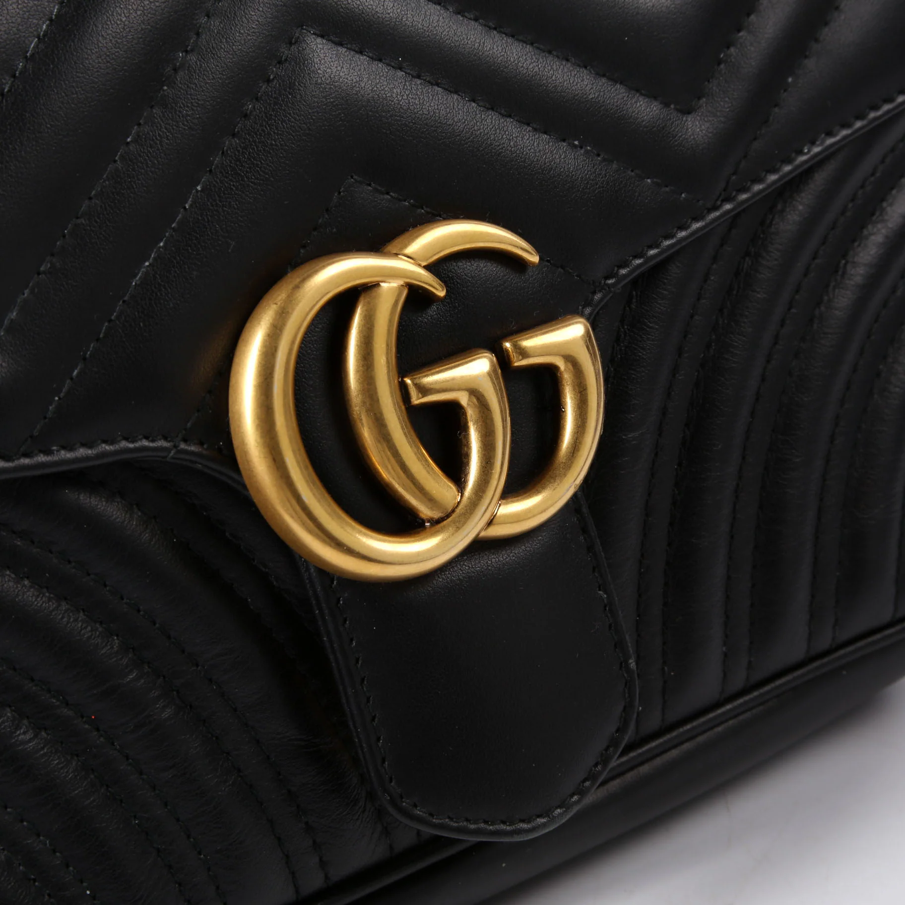443497 Marmont Leather Shoulder Small Flap Black - Image 6