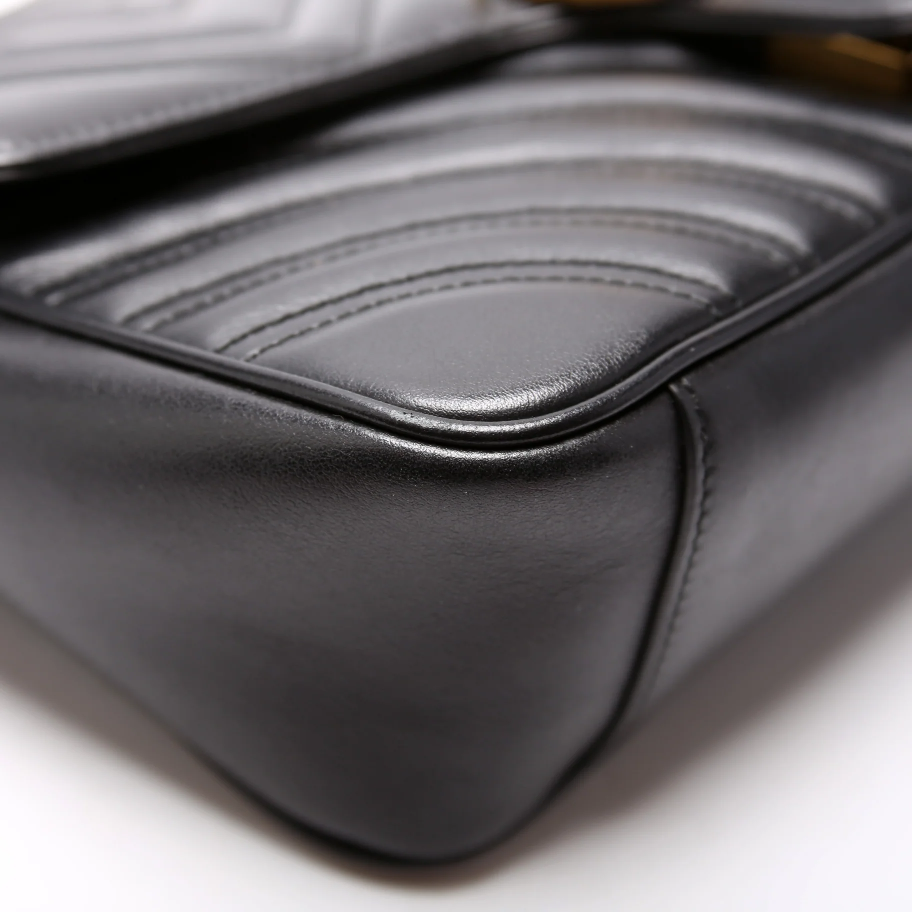 443497 Marmont Leather Shoulder Small Flap Black - Image 6