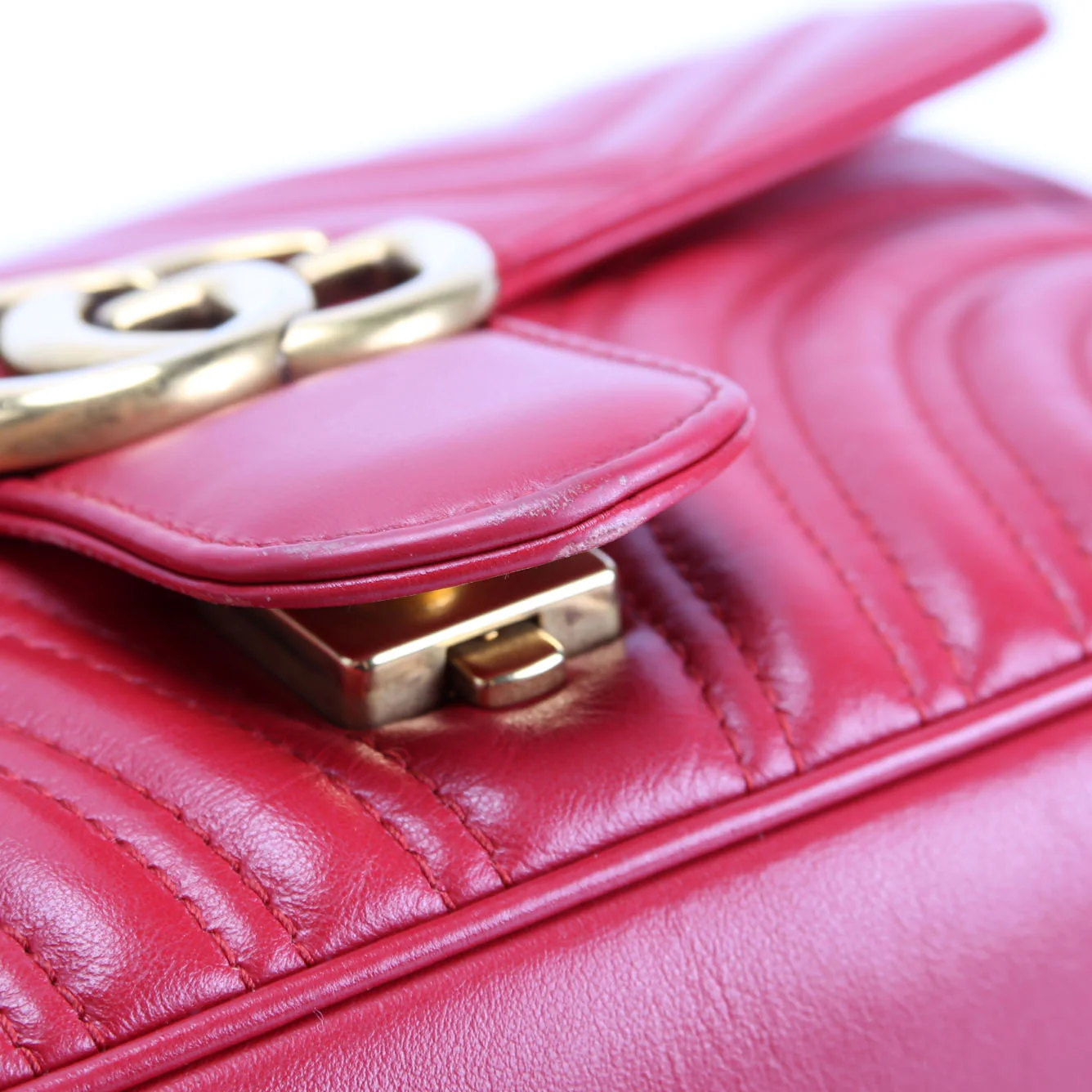 443497 Marmont Leather Shoulder Small Flap Red - Image 5