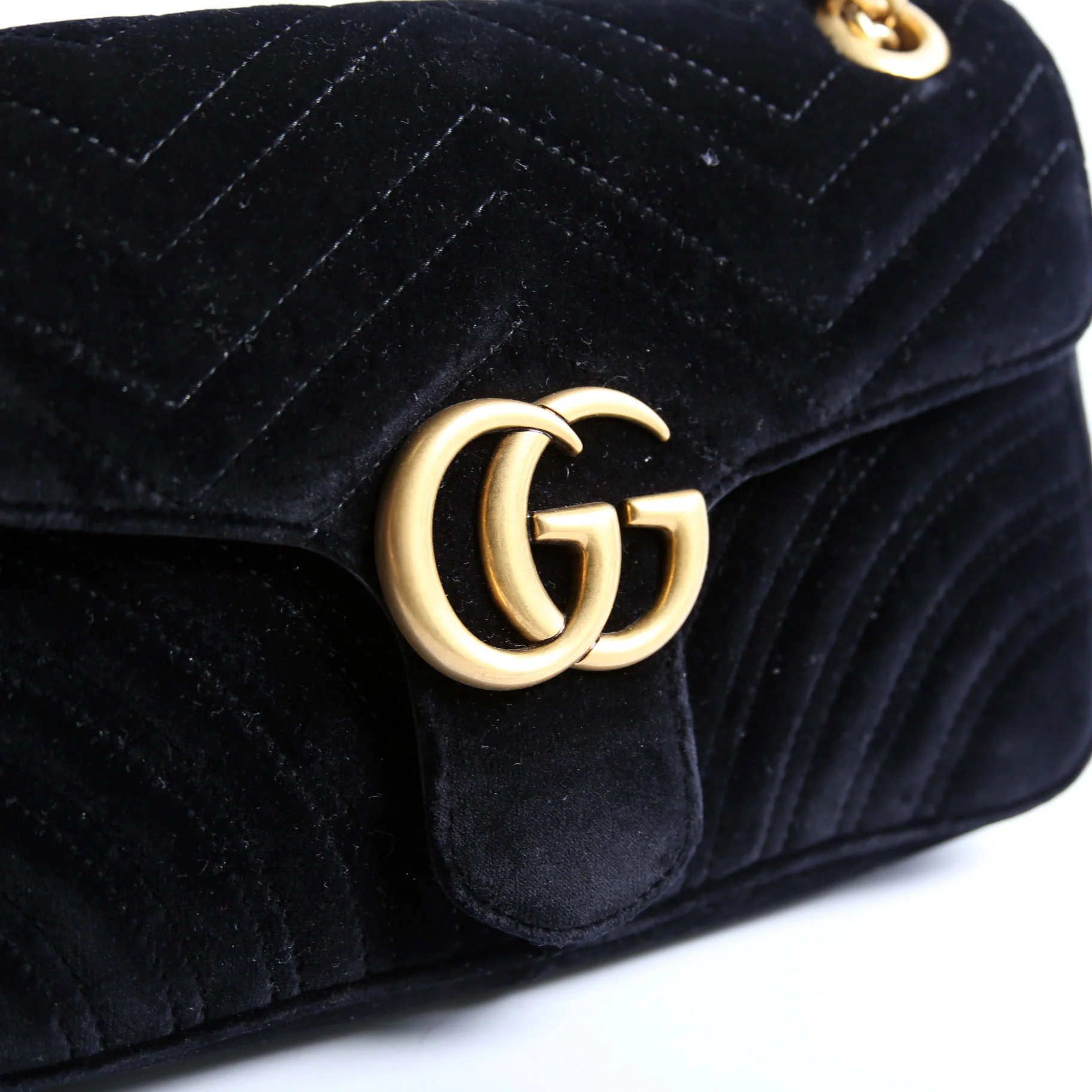 443497 Marmont Shoulder Velvet Small Flap Black - Image 10