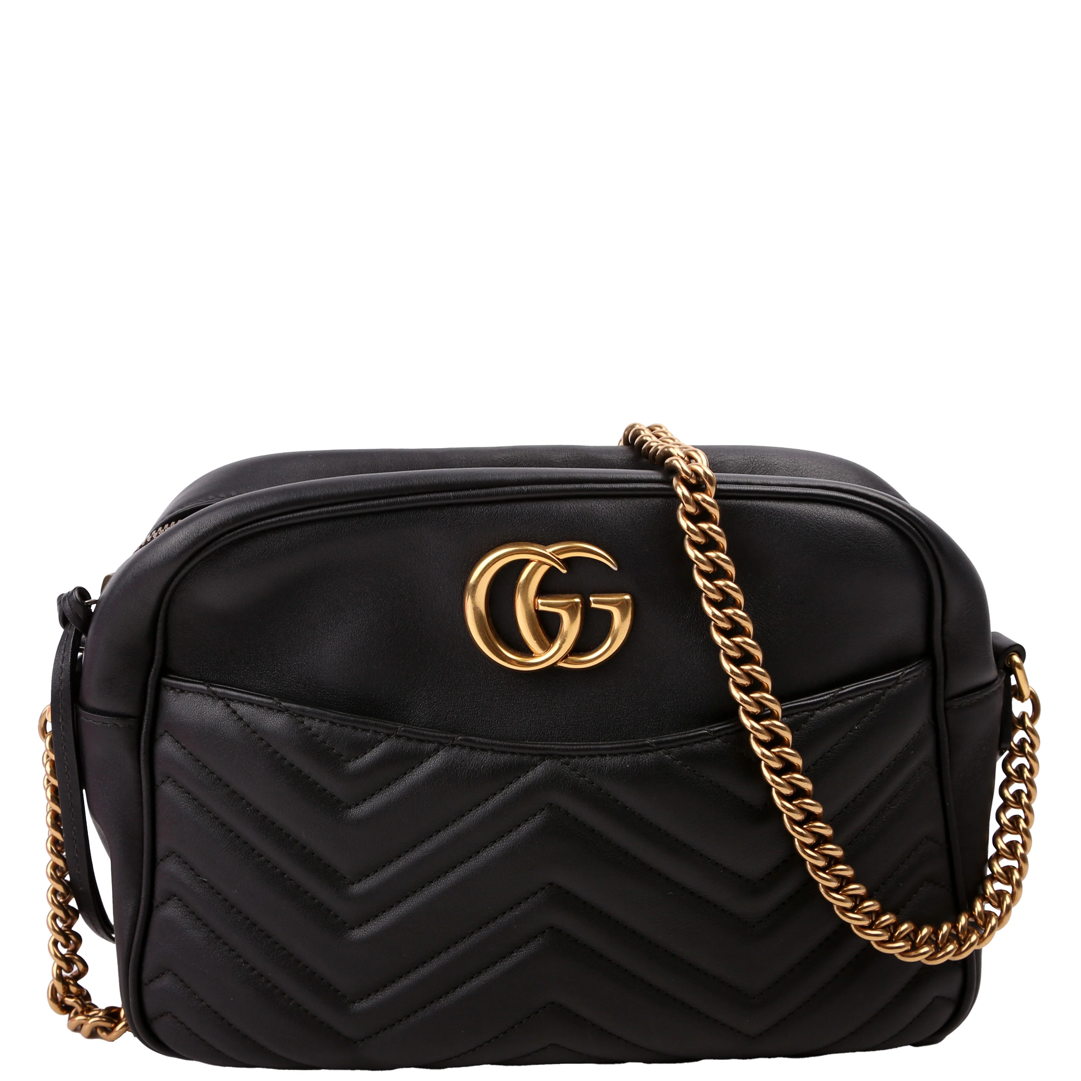 443499 GG Marmont Medium Chain Bag Black
