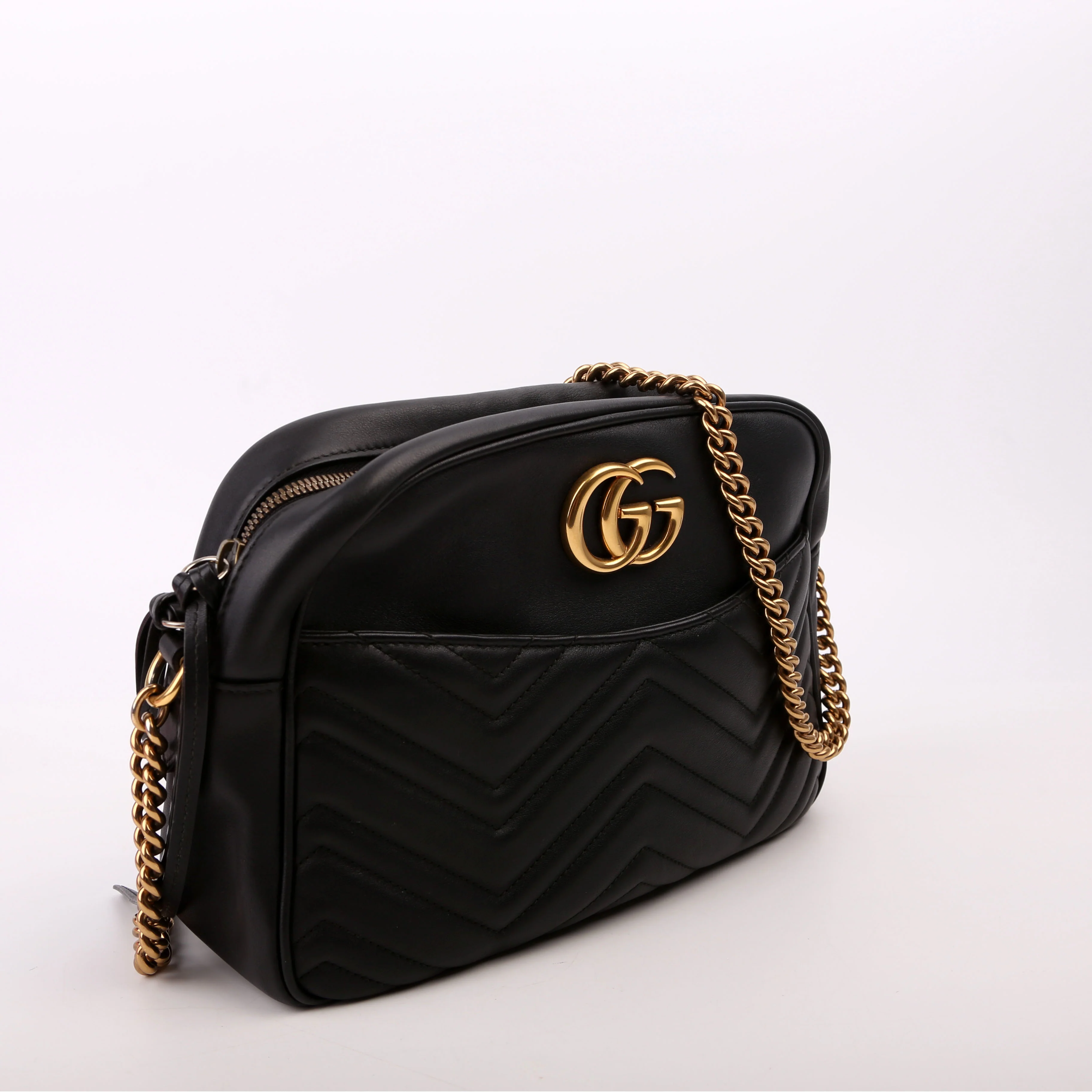 443499 GG Marmont Medium Chain Bag Black - Image 2