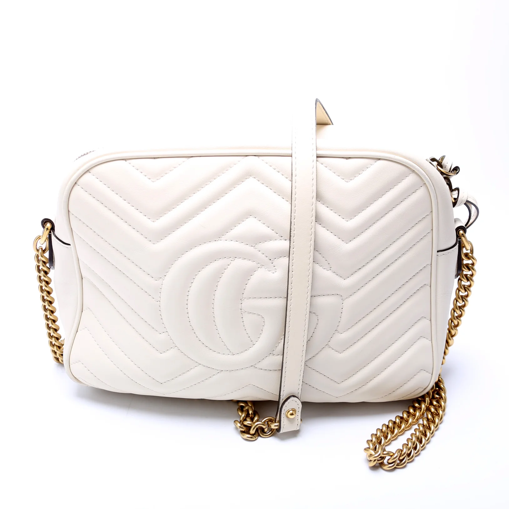 443499 GG Marmont Medium Chain Bag Cream - Image 3