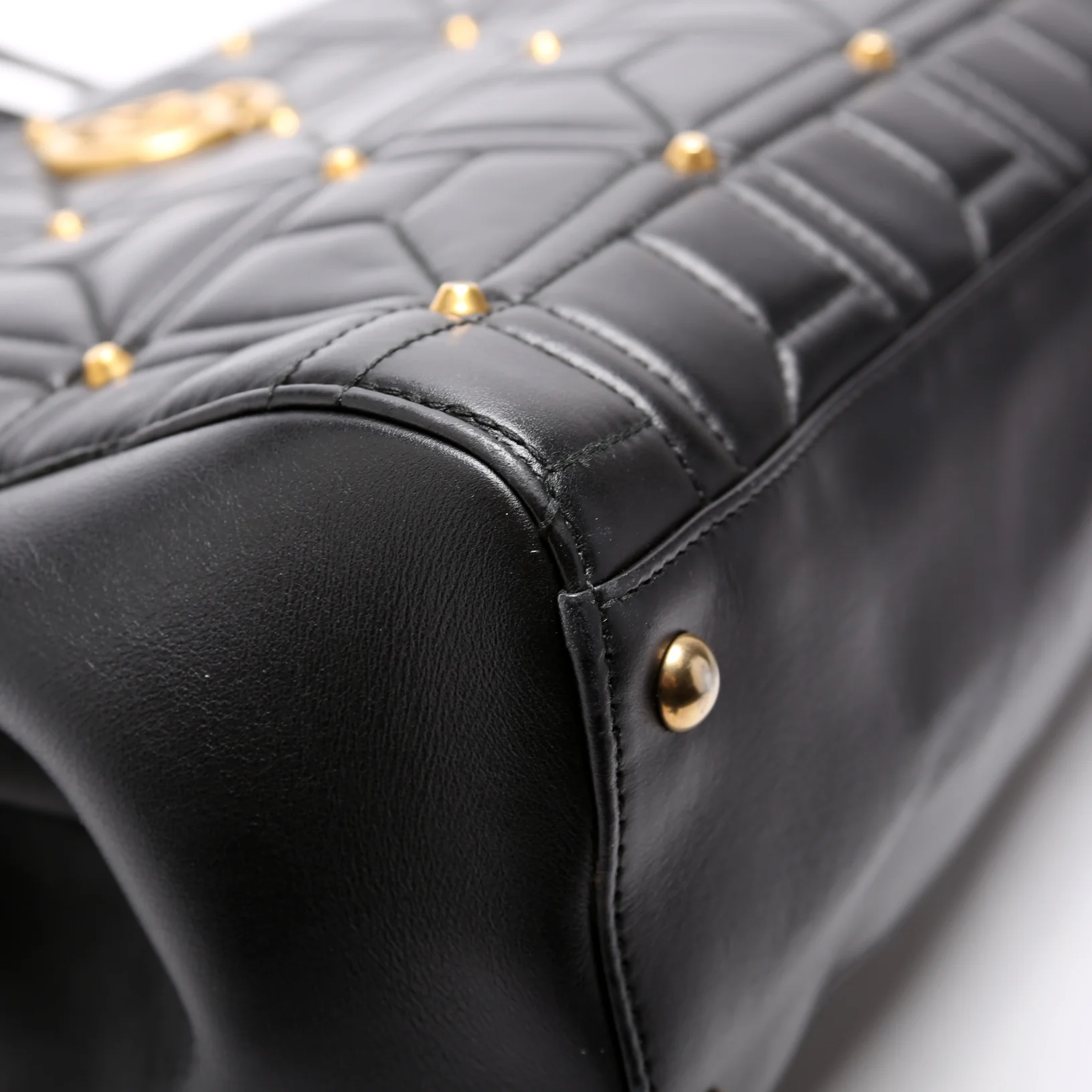 443505 Marmont Studded Top Handle Black - Image 5