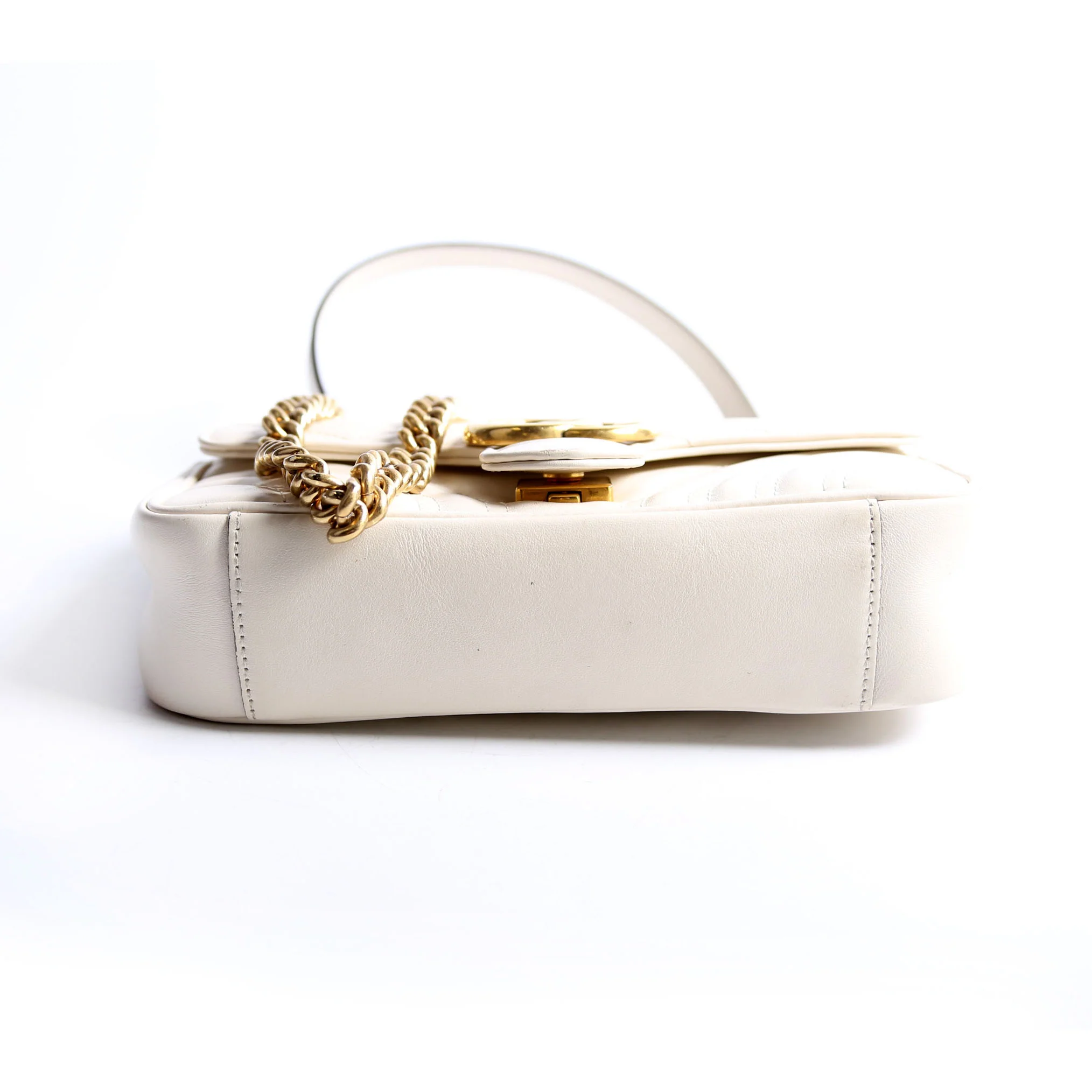 446744 Marmont Leather Shooulder Mini Flap White/Gold - Image 5