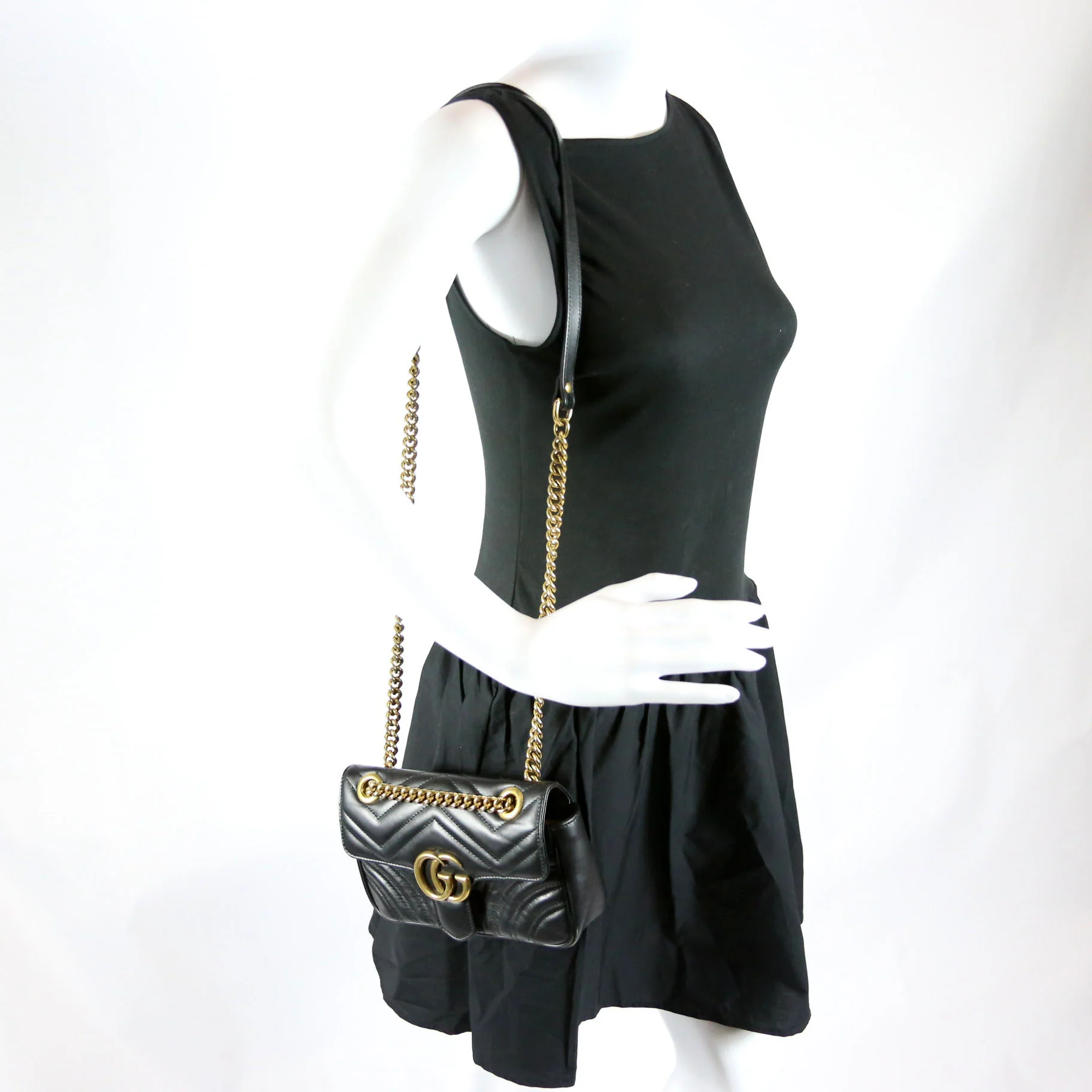 446744 Marmont Leather Shoulder Mini Flap - Image 9