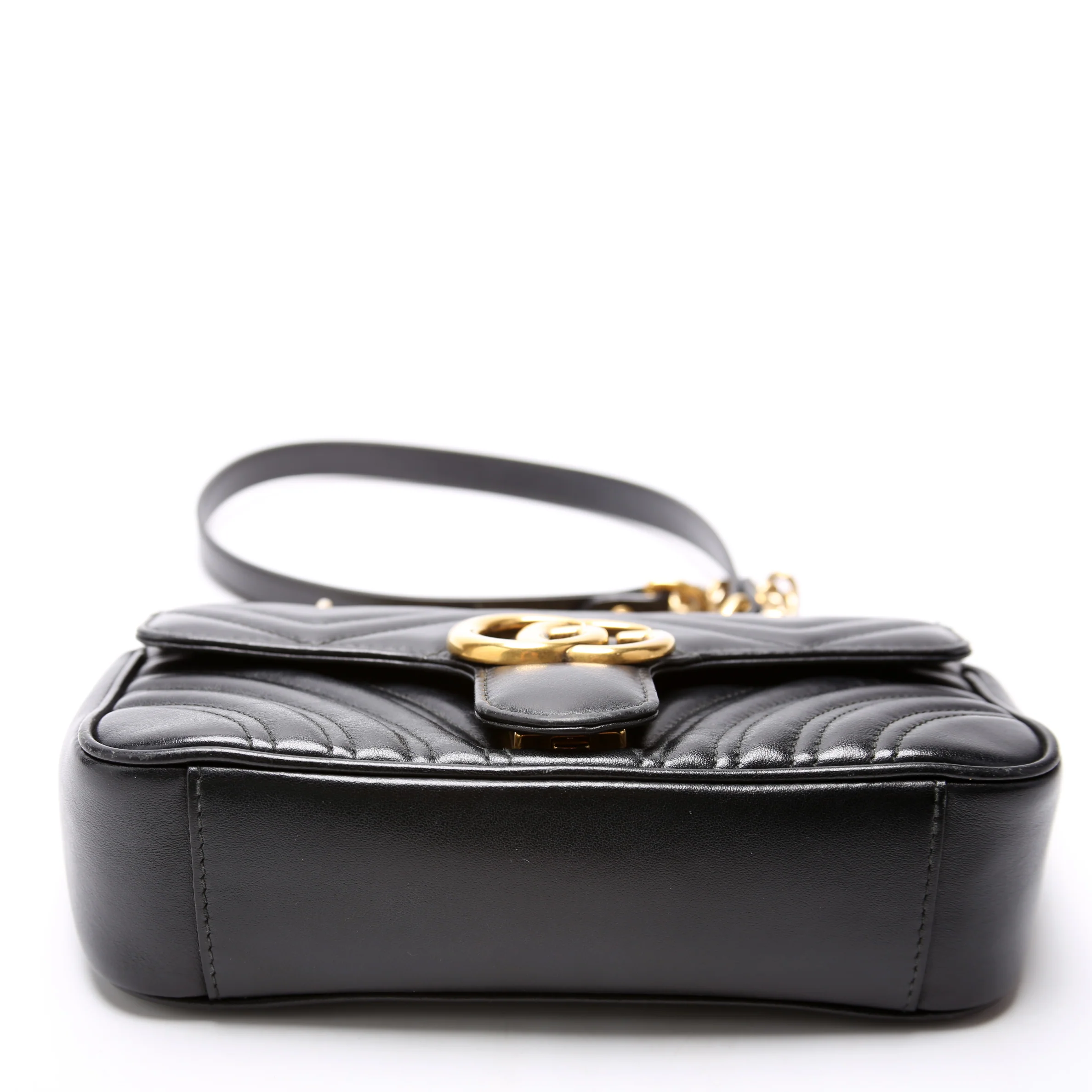446744 Marmont Leather Shoulder Mini Flap Black - Image 4