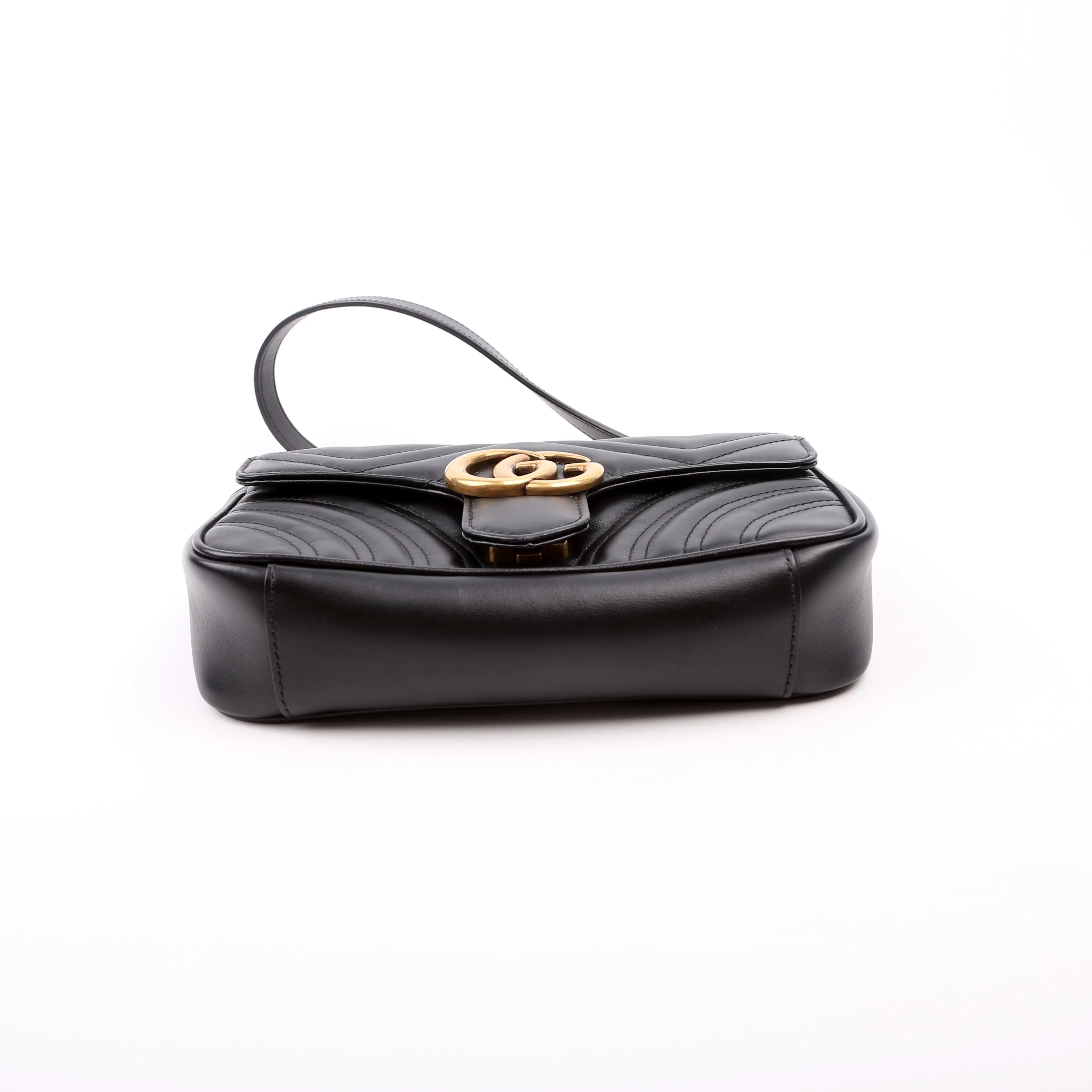 446744 Marmont Leather Shoulder Mini Flap Black - Image 4
