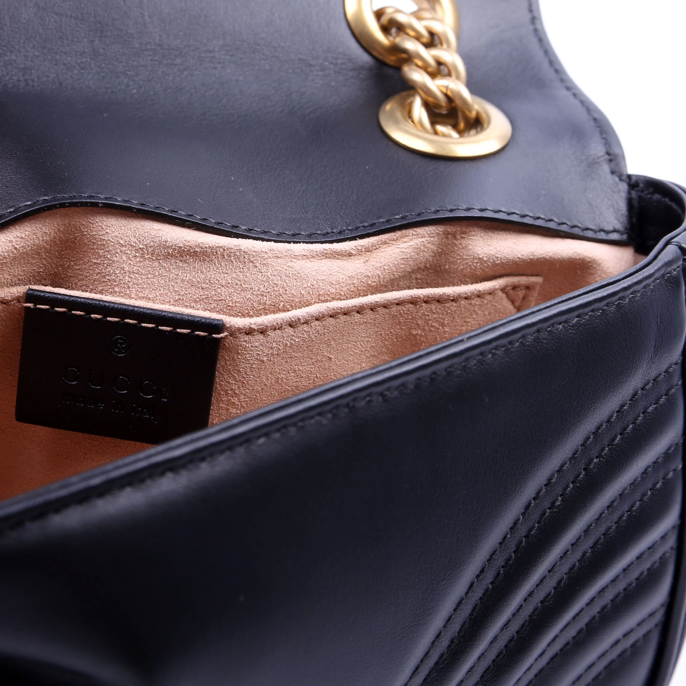 446744 Marmont Leather Shoulder Mini Flap Black - Image 9