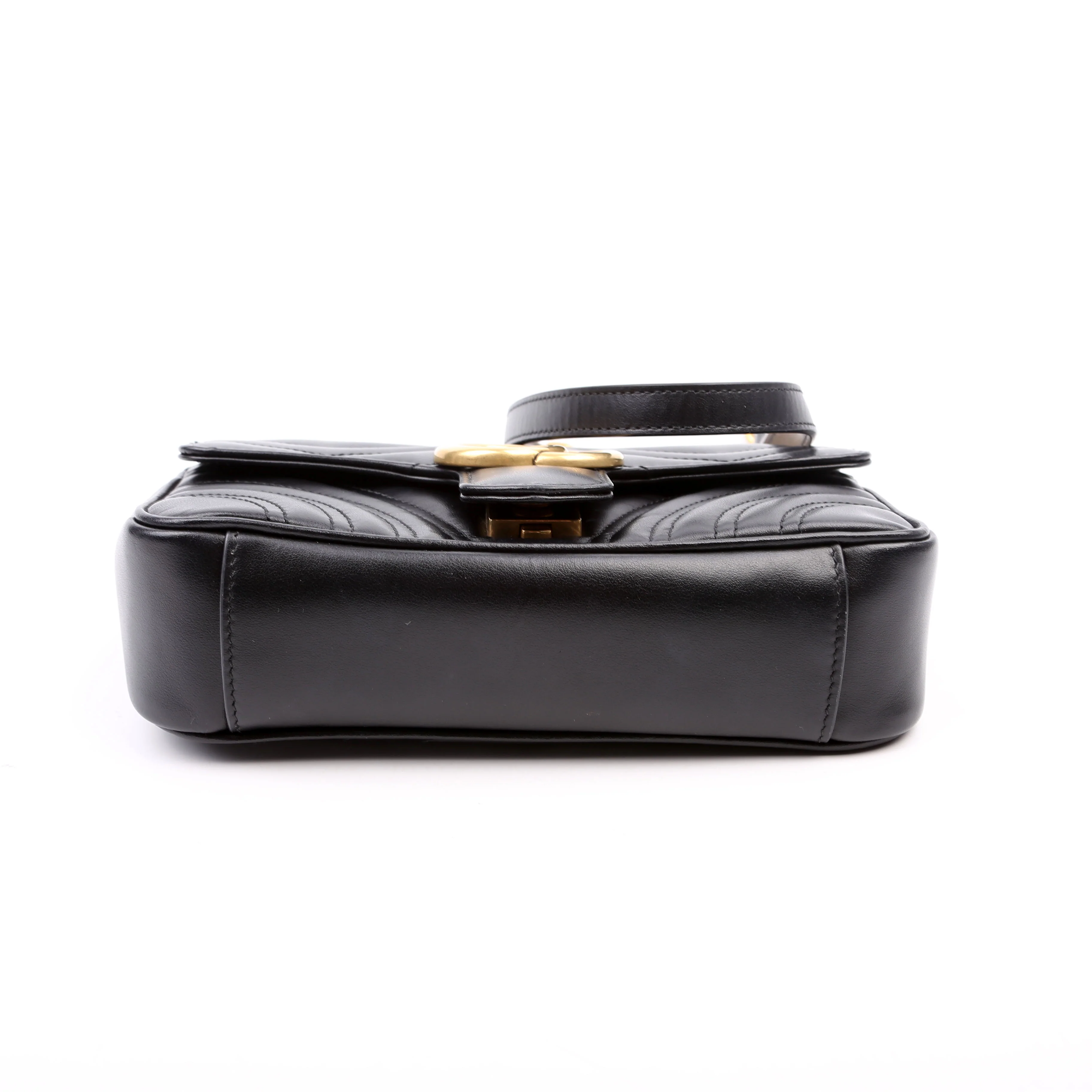 446744 Marmont Leather Shoulder Mini Flap Black - Image 5