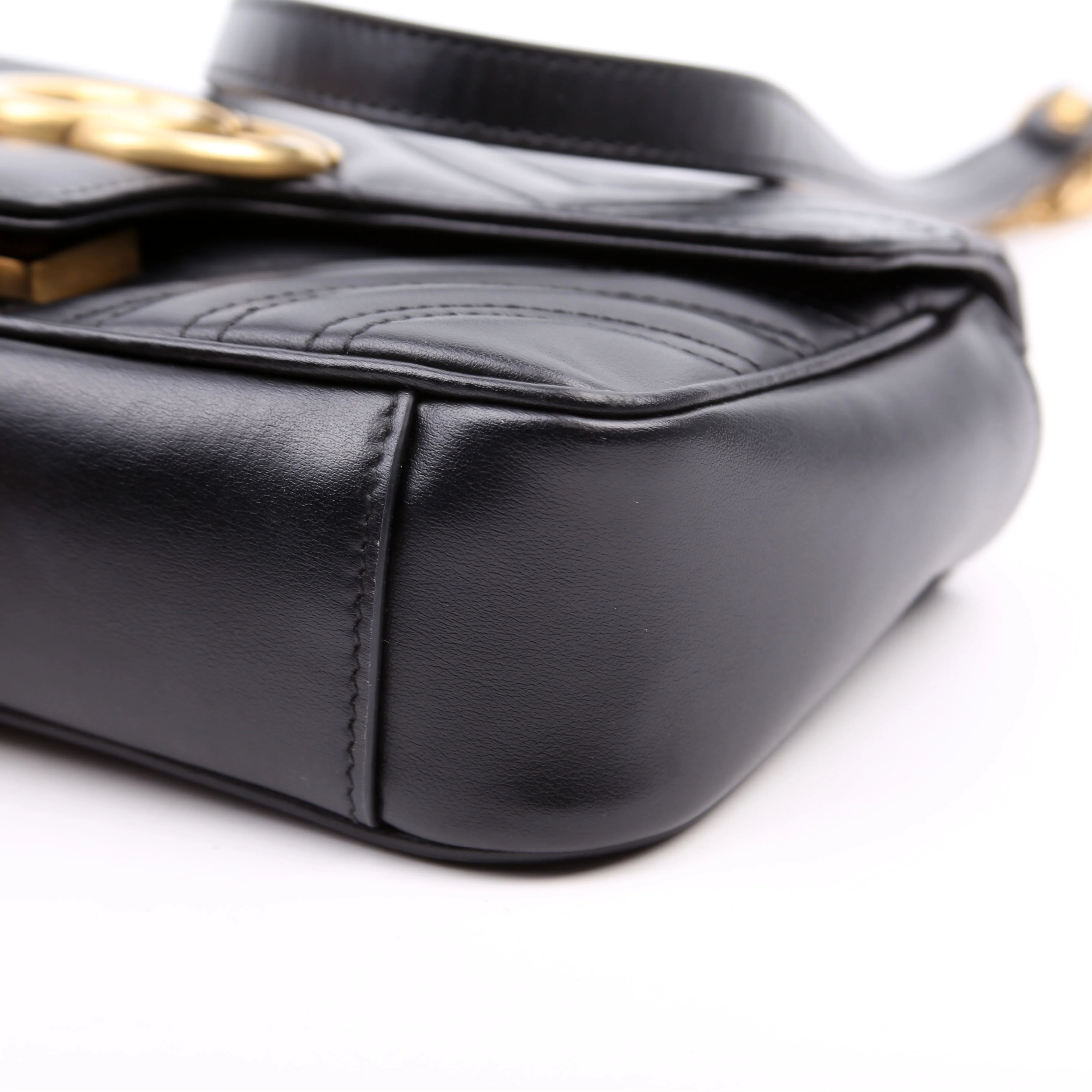 446744 Marmont Leather Shoulder Mini Flap Black - Image 7