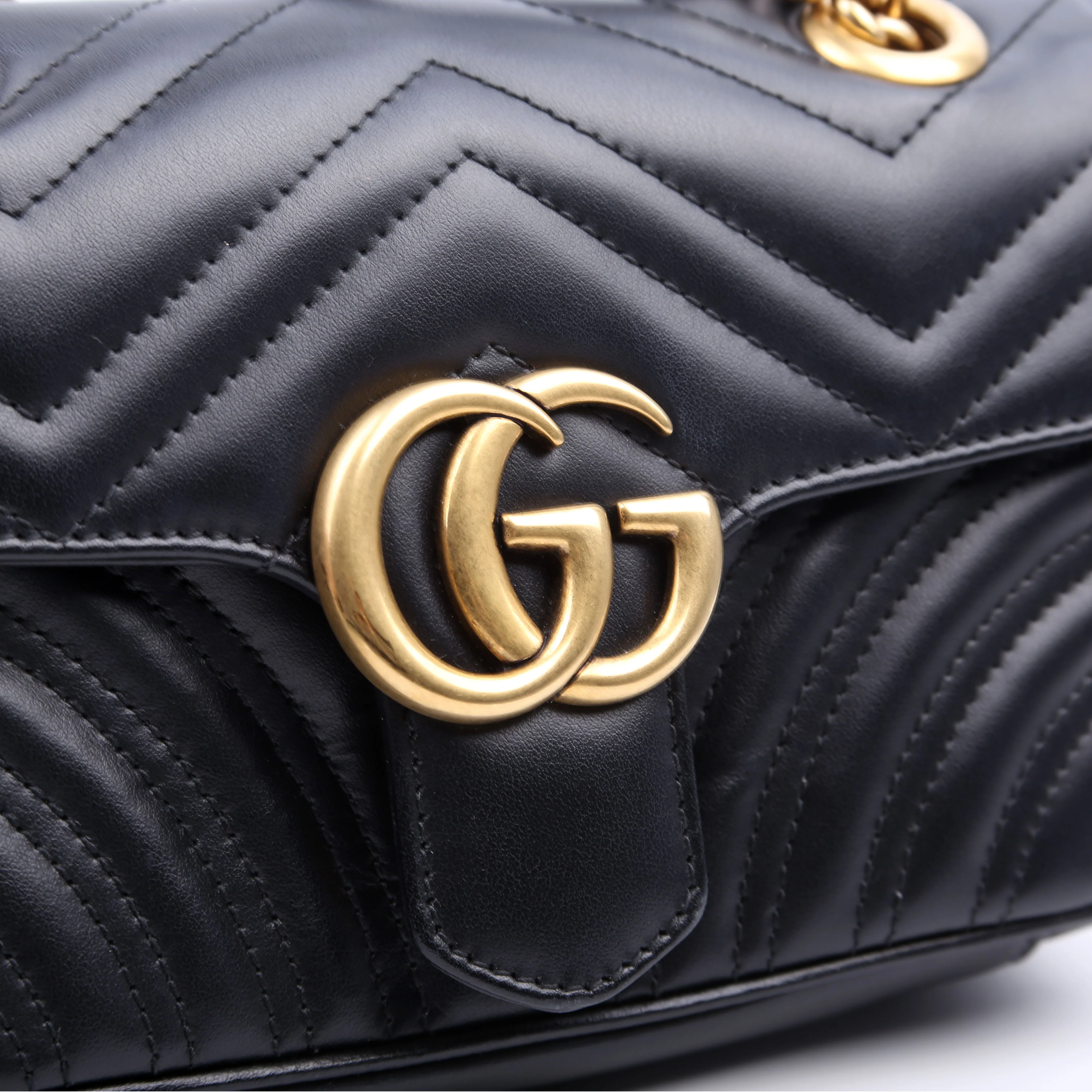 446744 Marmont Leather Shoulder Mini Flap Black - Image 8