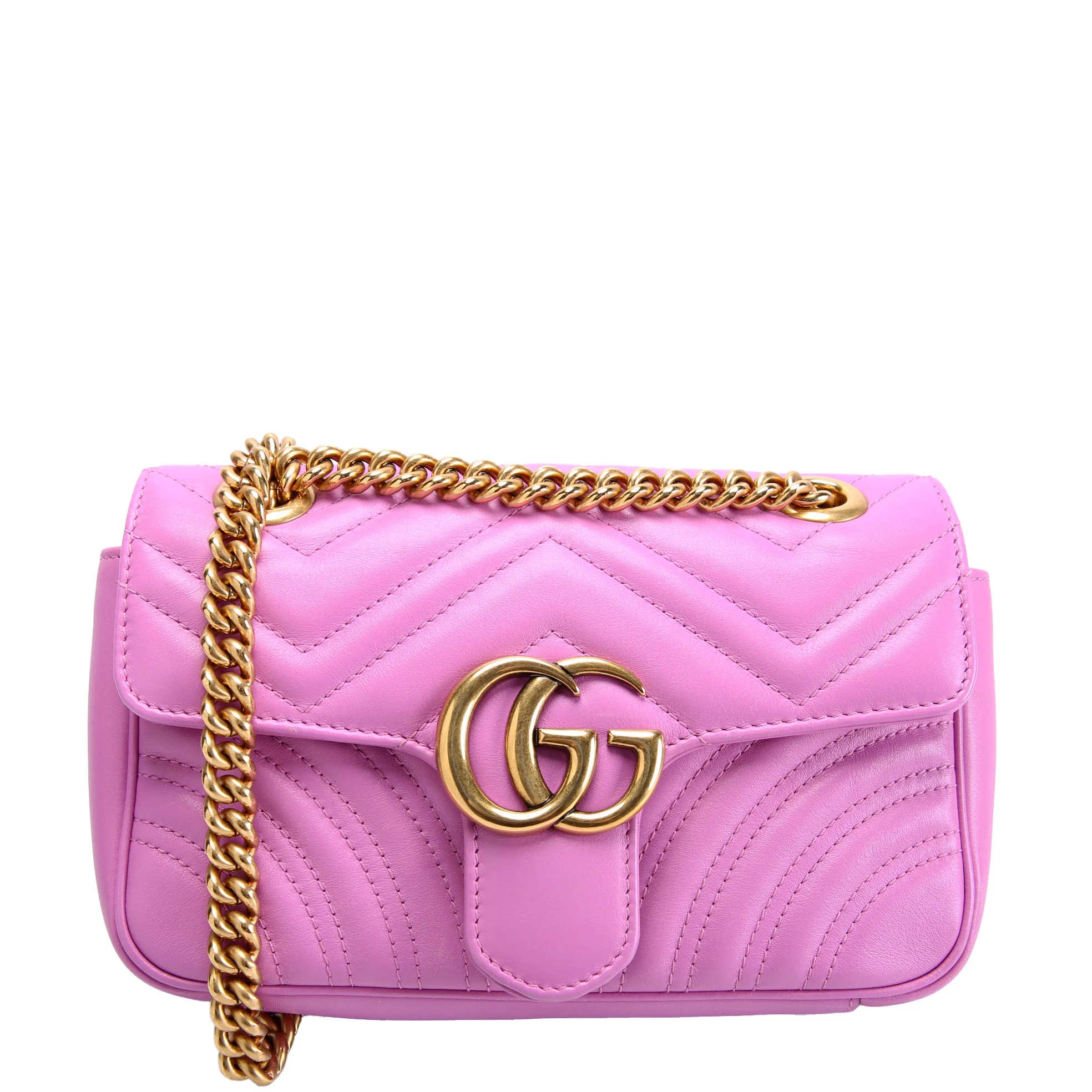 446744 Marmont Leather Shoulder Mini Flap Pink