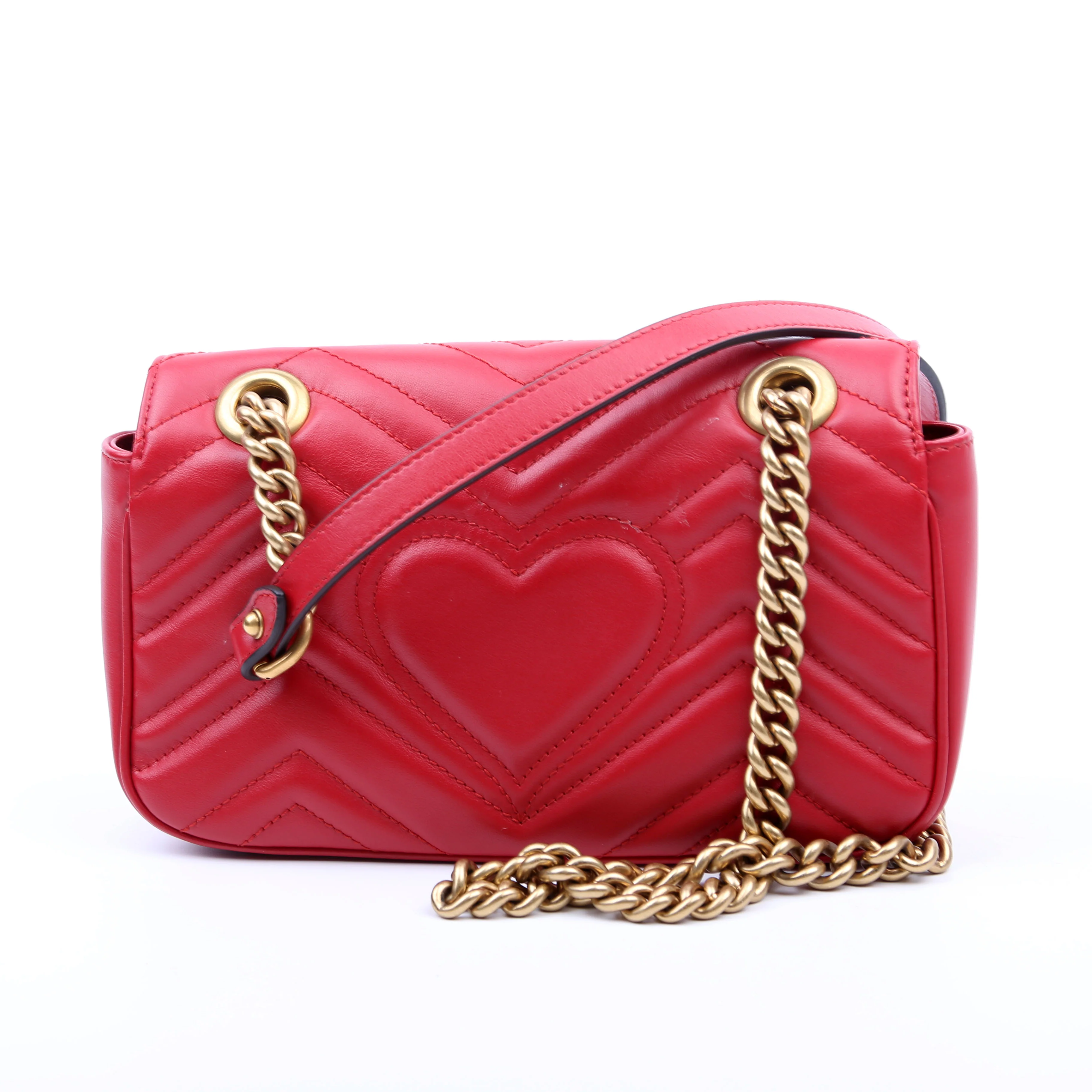 446744 Marmont Leather Shoulder Mini Flap Red - Image 2