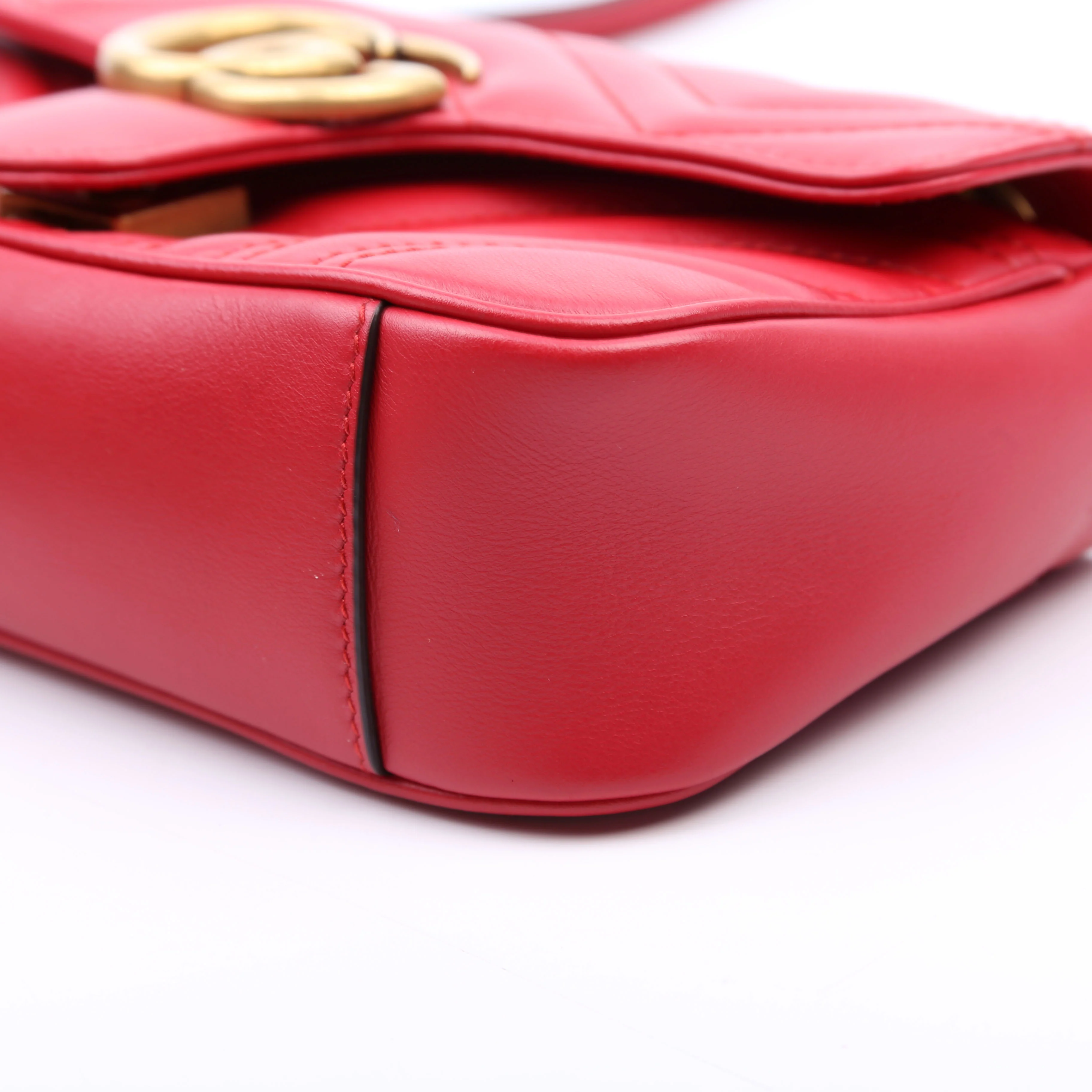 446744 Marmont Leather Shoulder Mini Flap Red - Image 7