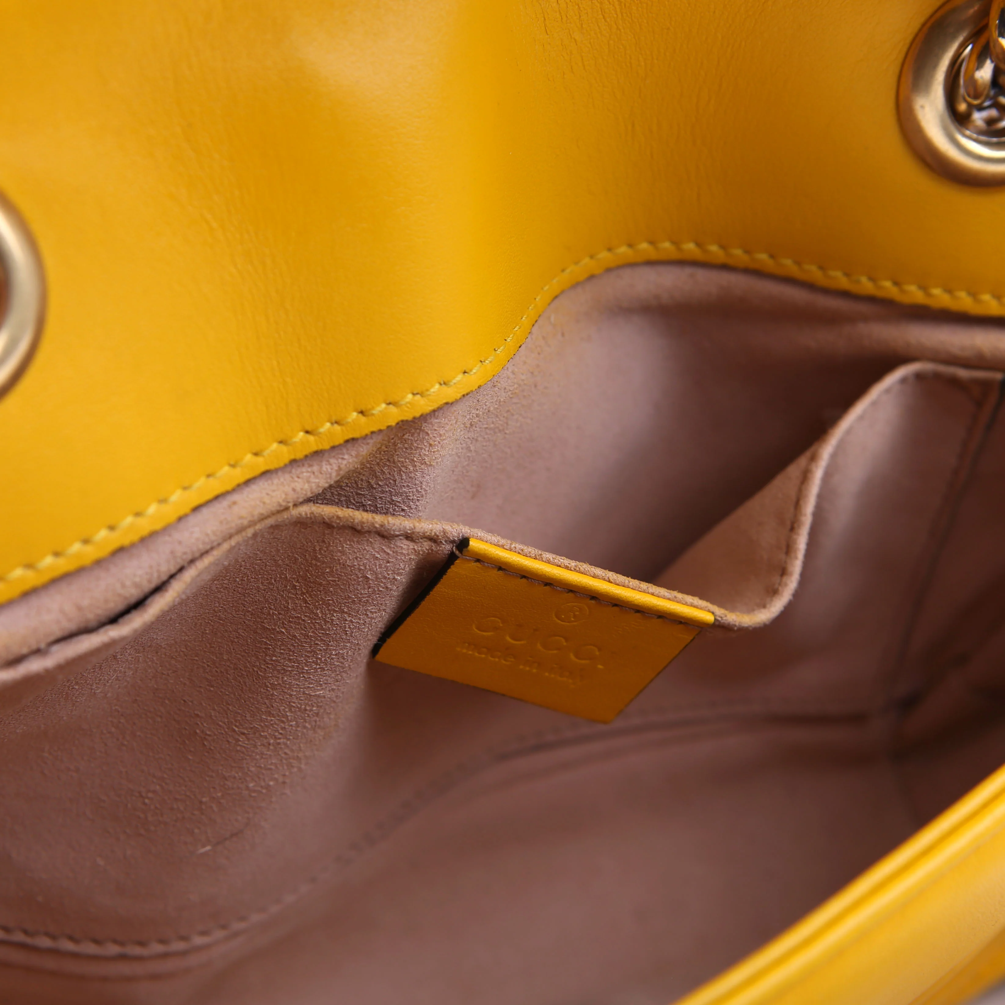 446744 Marmont Leather Shoulder Mini Flap Yellow - Image 16