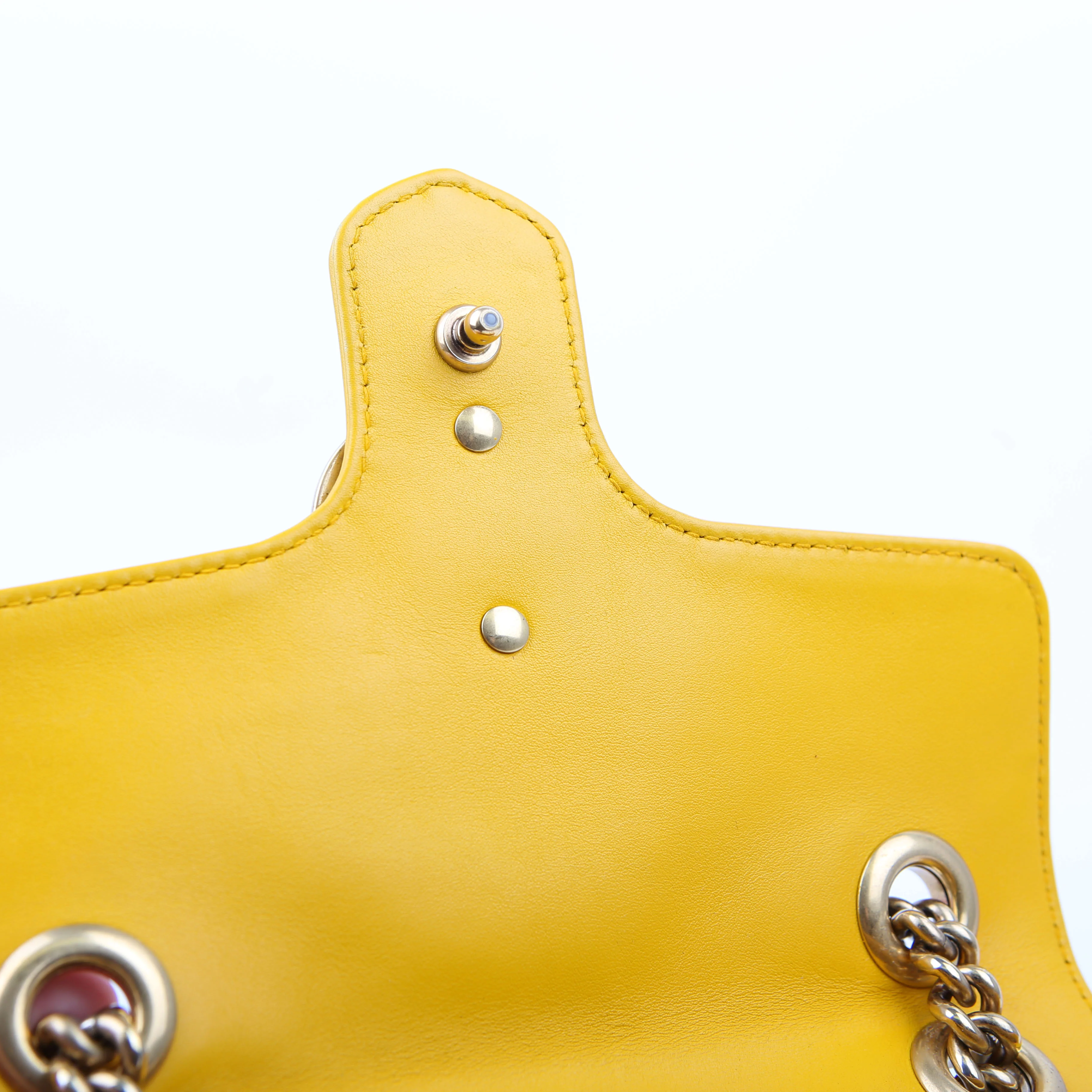 446744 Marmont Leather Shoulder Mini Flap Yellow - Image 17