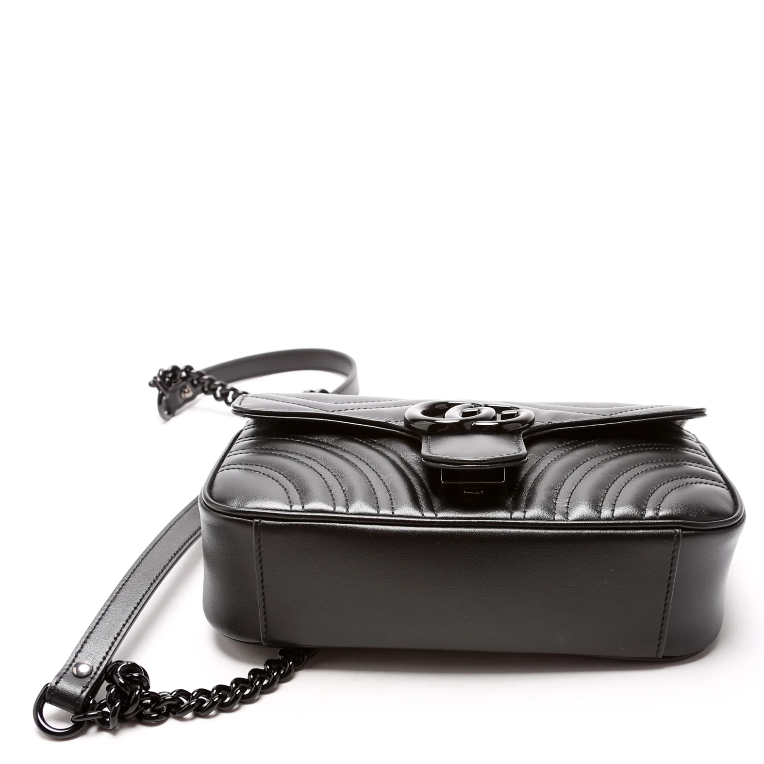 446744 Marmont Monochrome Leather Shoulder Mini Flap - Image 4