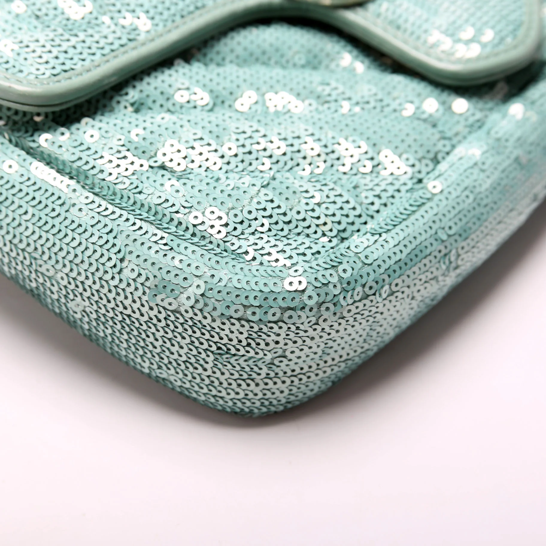 446744 Marmont Sequin Shoulder Mini Flap Teal - Image 5
