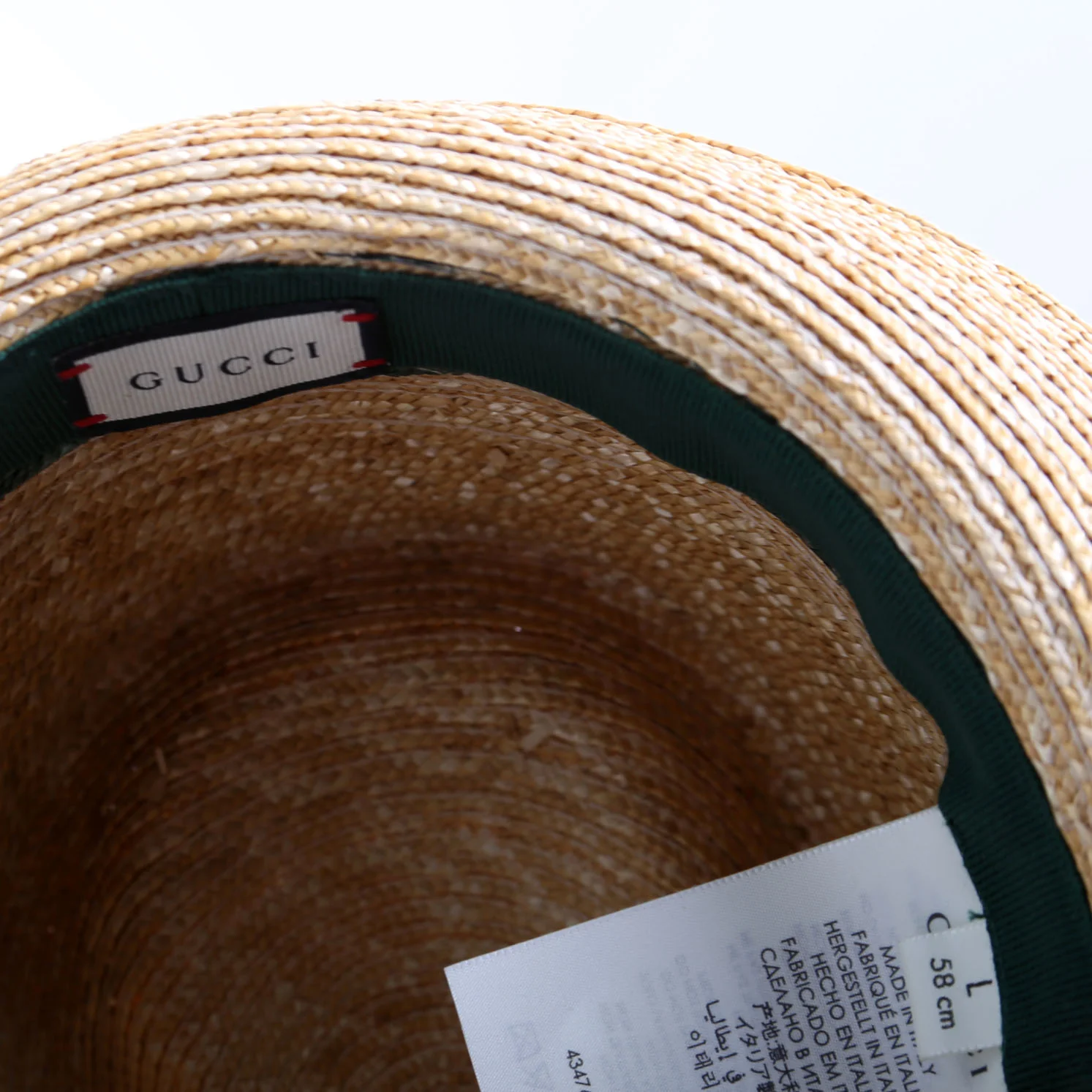 447364 Abaca Straw Wed Fedora Size Large Beige/Red/Green - Image 5