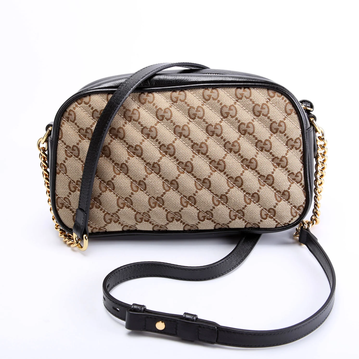 447632 Marmont Small Canvas Camera Black/Brown - Image 3