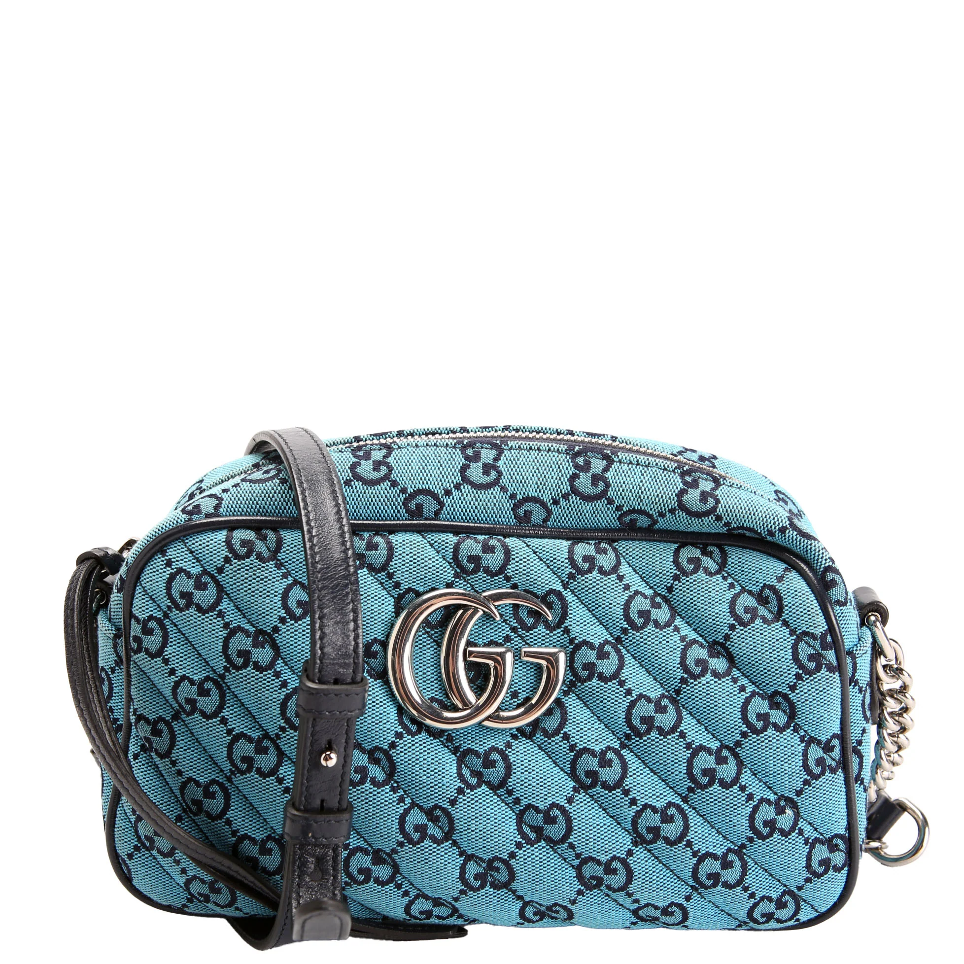 447632 Marmont Small GG Canvas Camera Blue