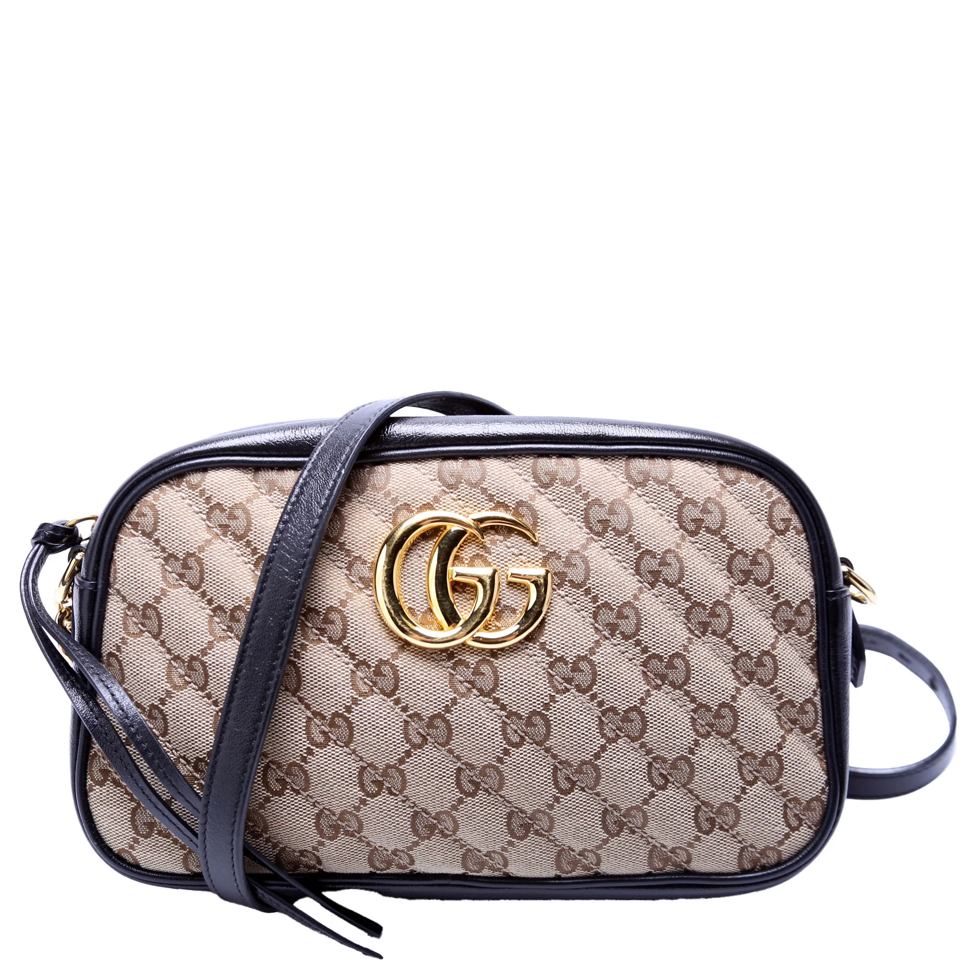 447632 Marmont Small GG Canvas Camera Tan/Black