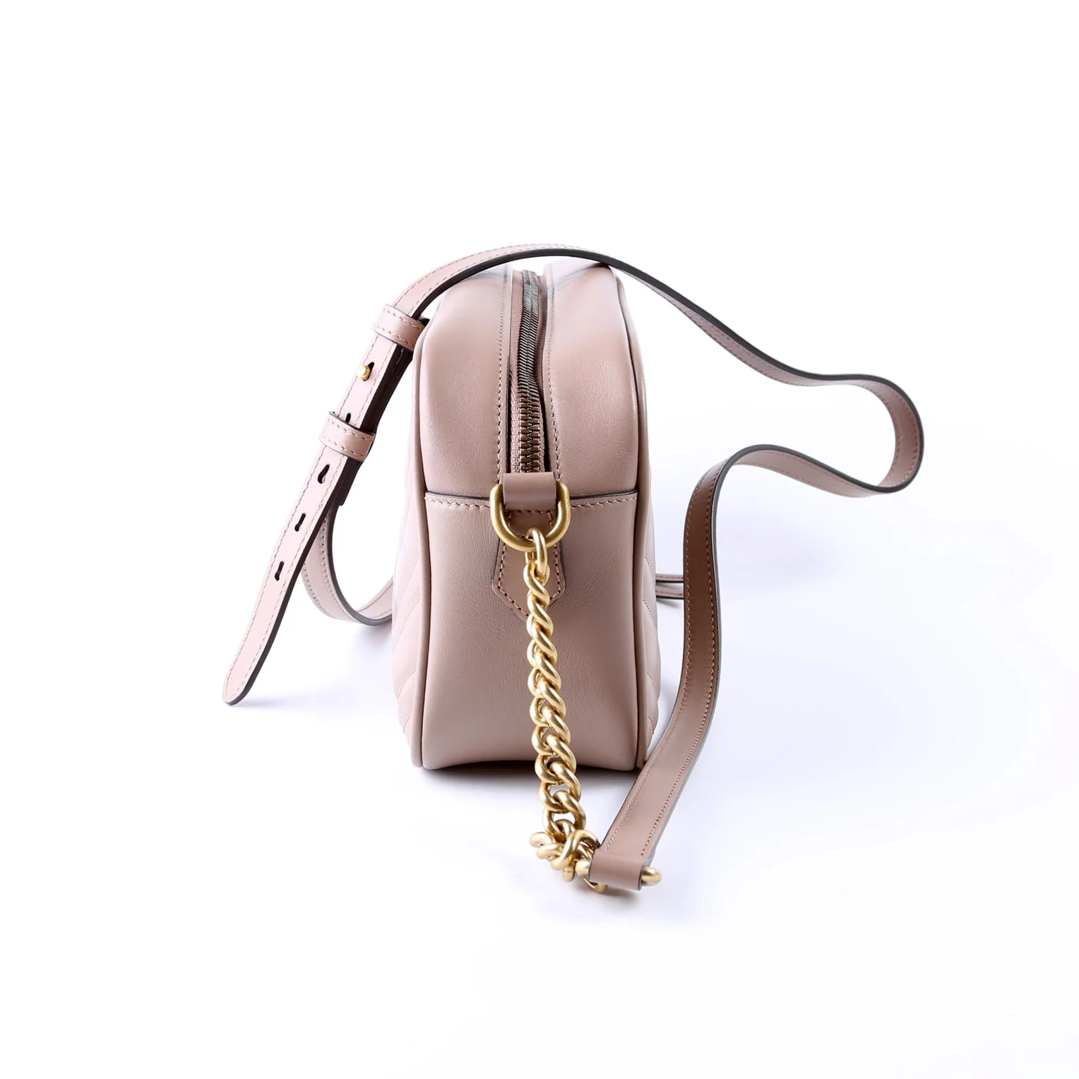 447632 Marmont Small Leather Camera Beige - Image 4