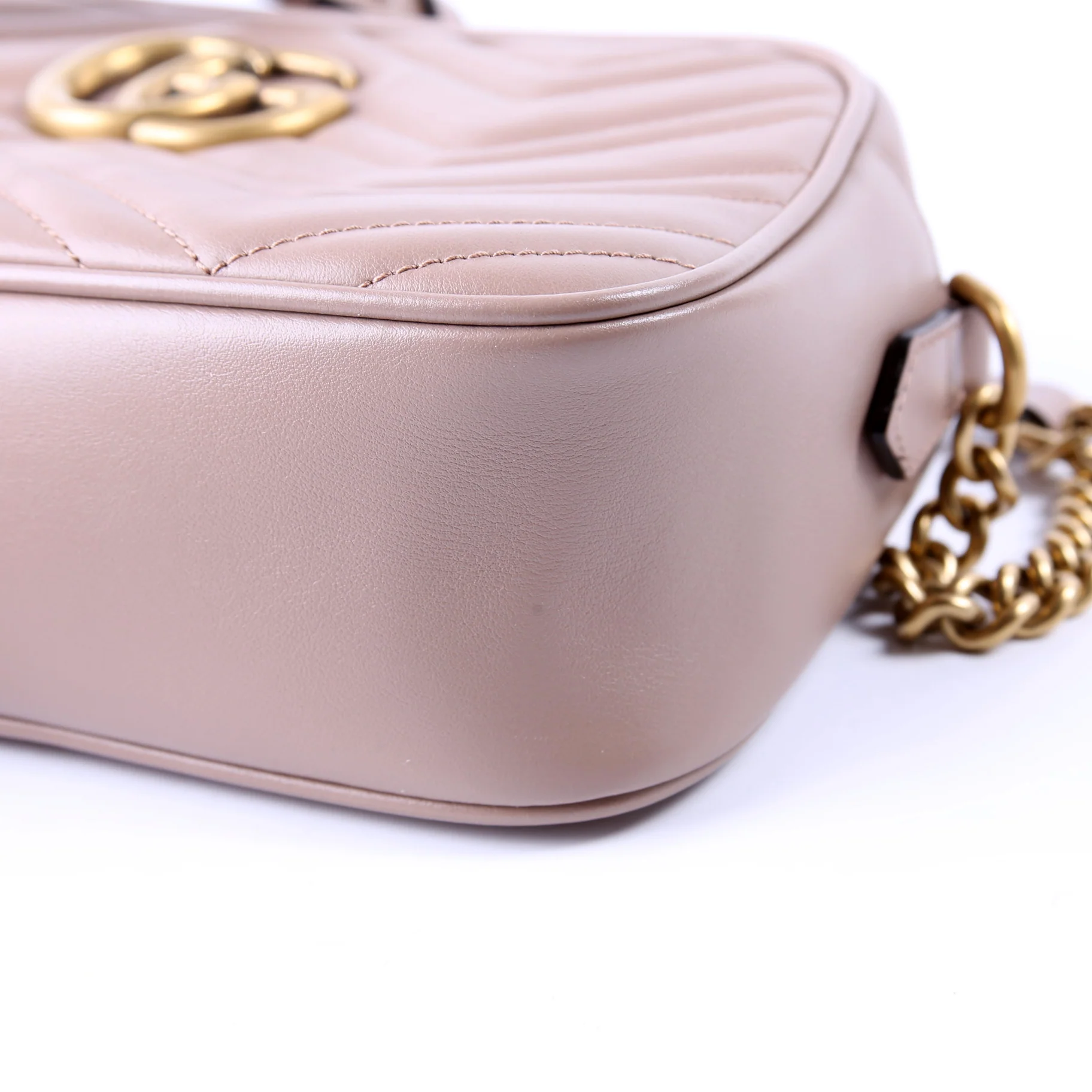 447632 Marmont Small Leather Camera Beige - Image 7