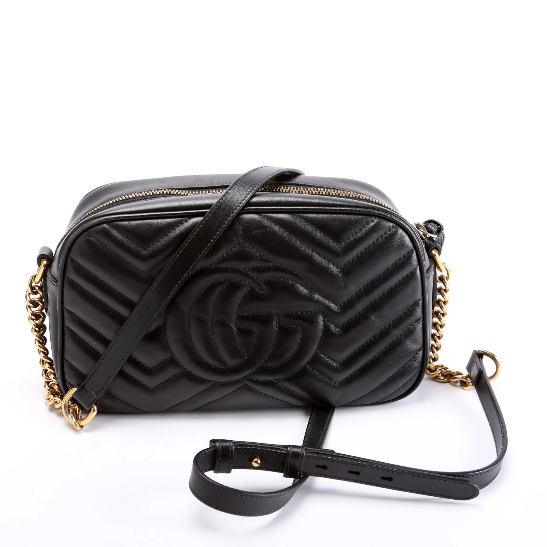 447632 Marmont Small Leather Camera Black - Image 3