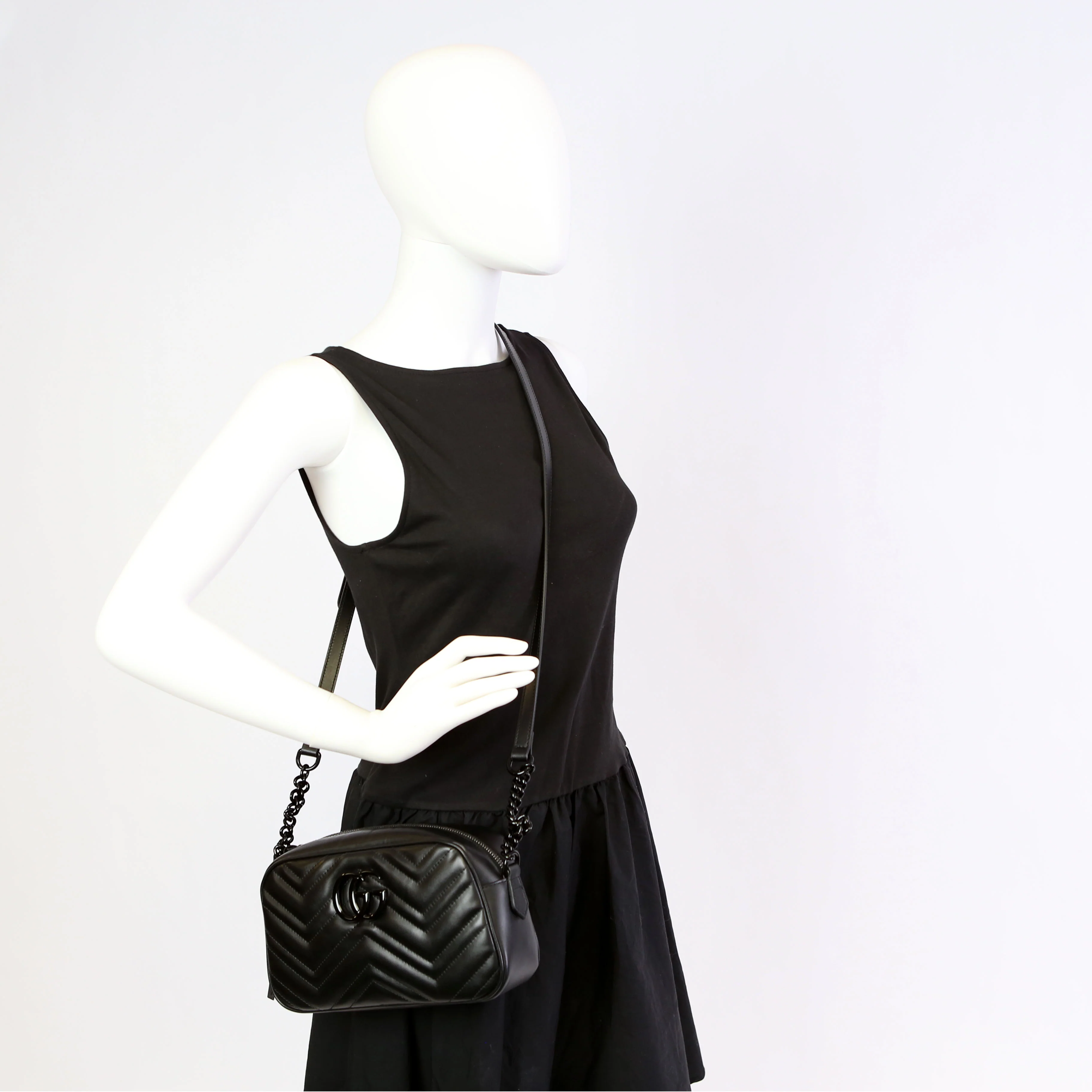 447632 Marmont Small Leather Camera Black - Image 10